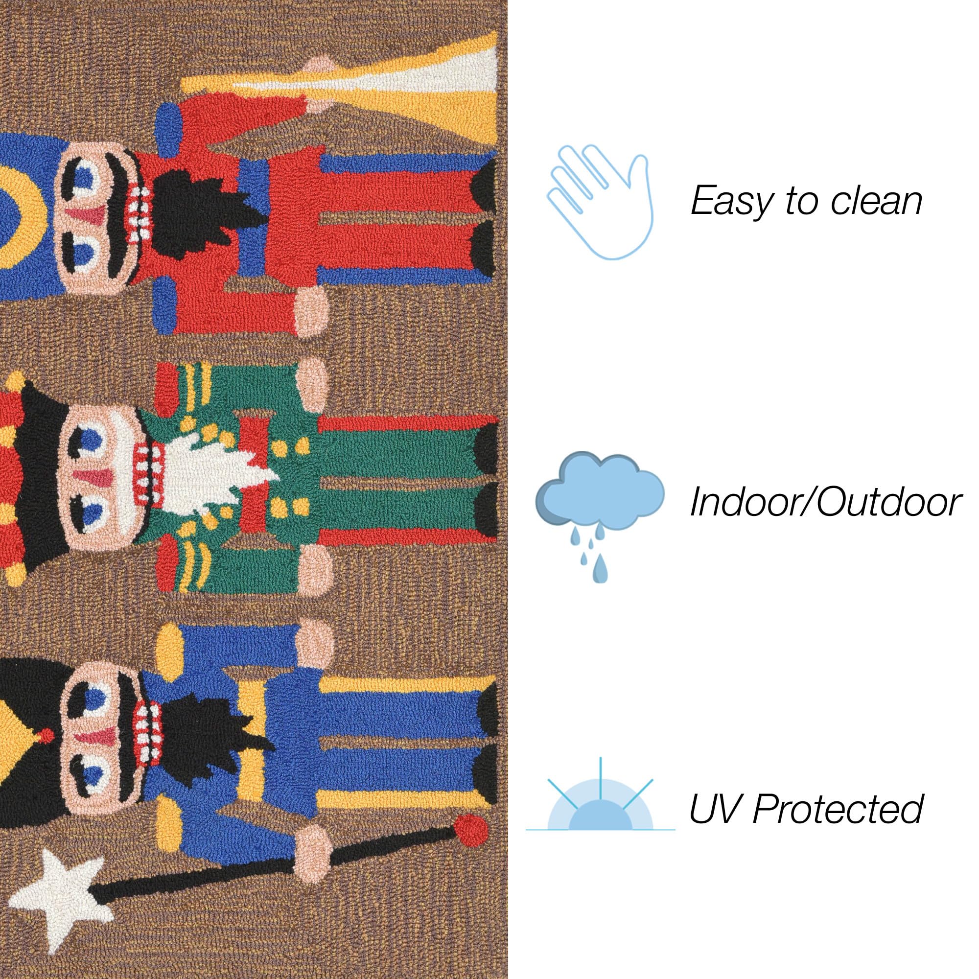 Liora Manne Frontporch Front Porch Christmas Nutcracker Multi Indoor/Outdoor Rug, 20 X 30, Red