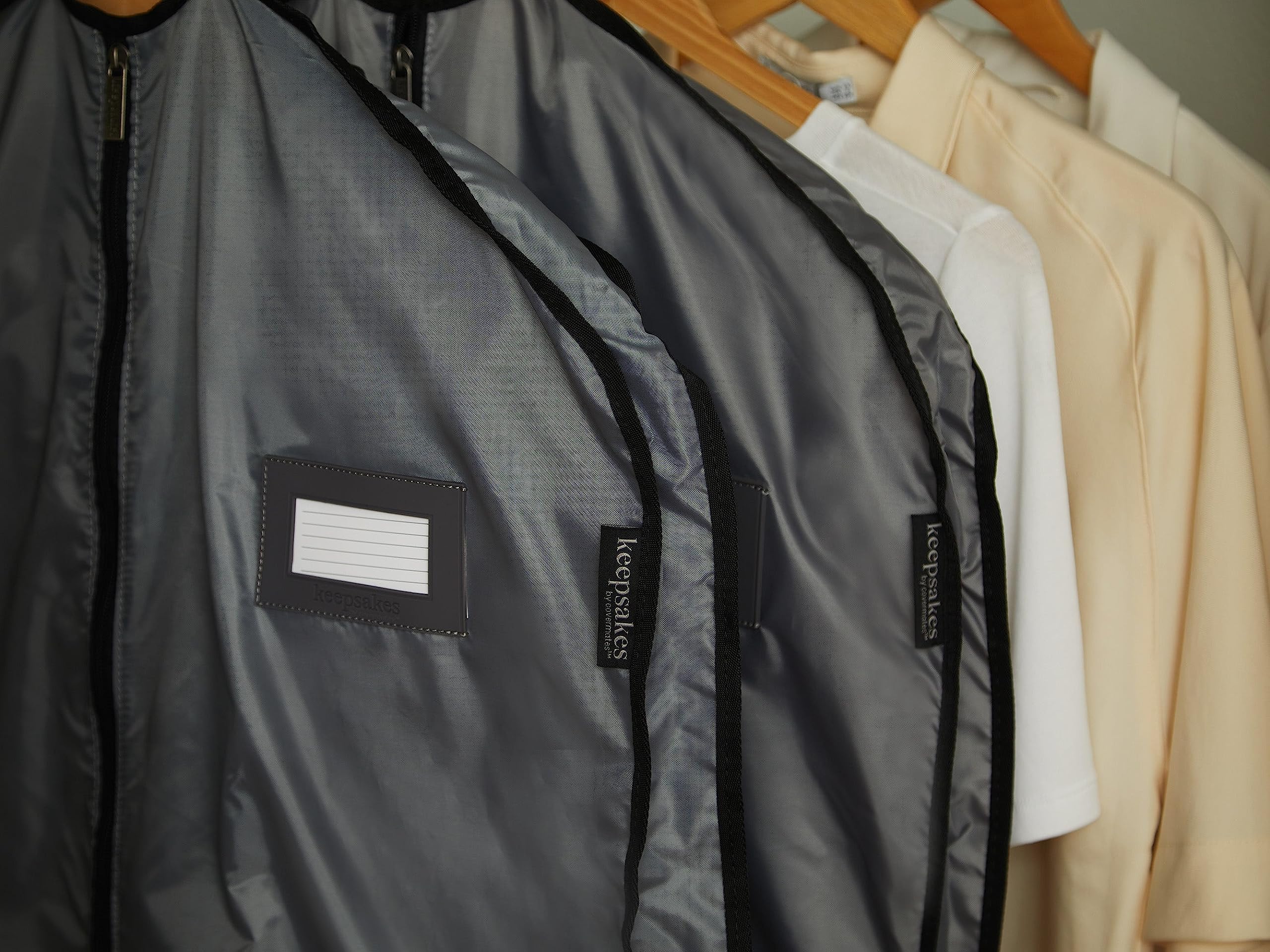 Covermates Keepsakes Deluxe Garment Bag Set - Premium Polyester - Full Length Zipper - Id Window - Carrying Handles - Stowaway P