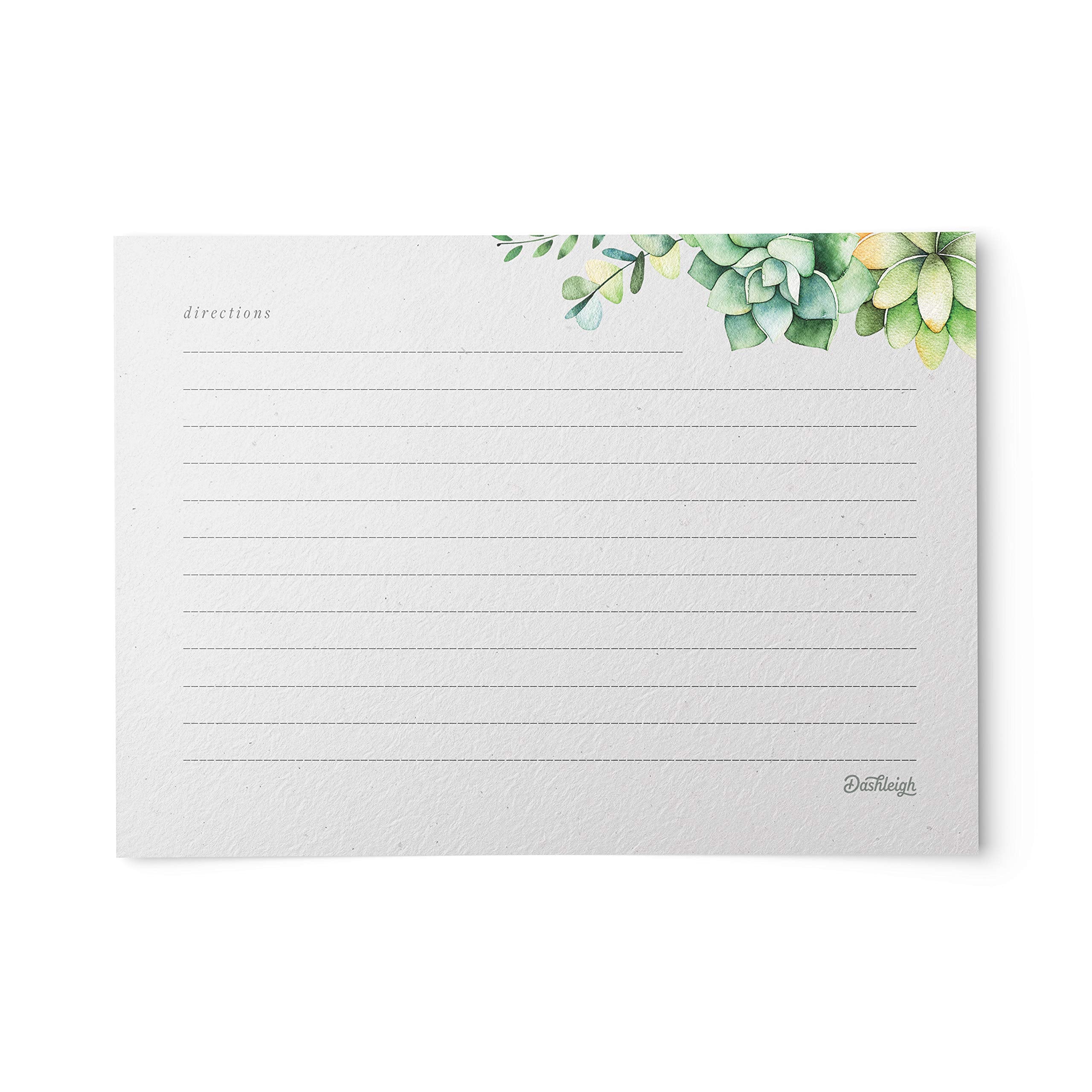 48 Succulents Recipe Cards, 4X6 In, Water Resistant