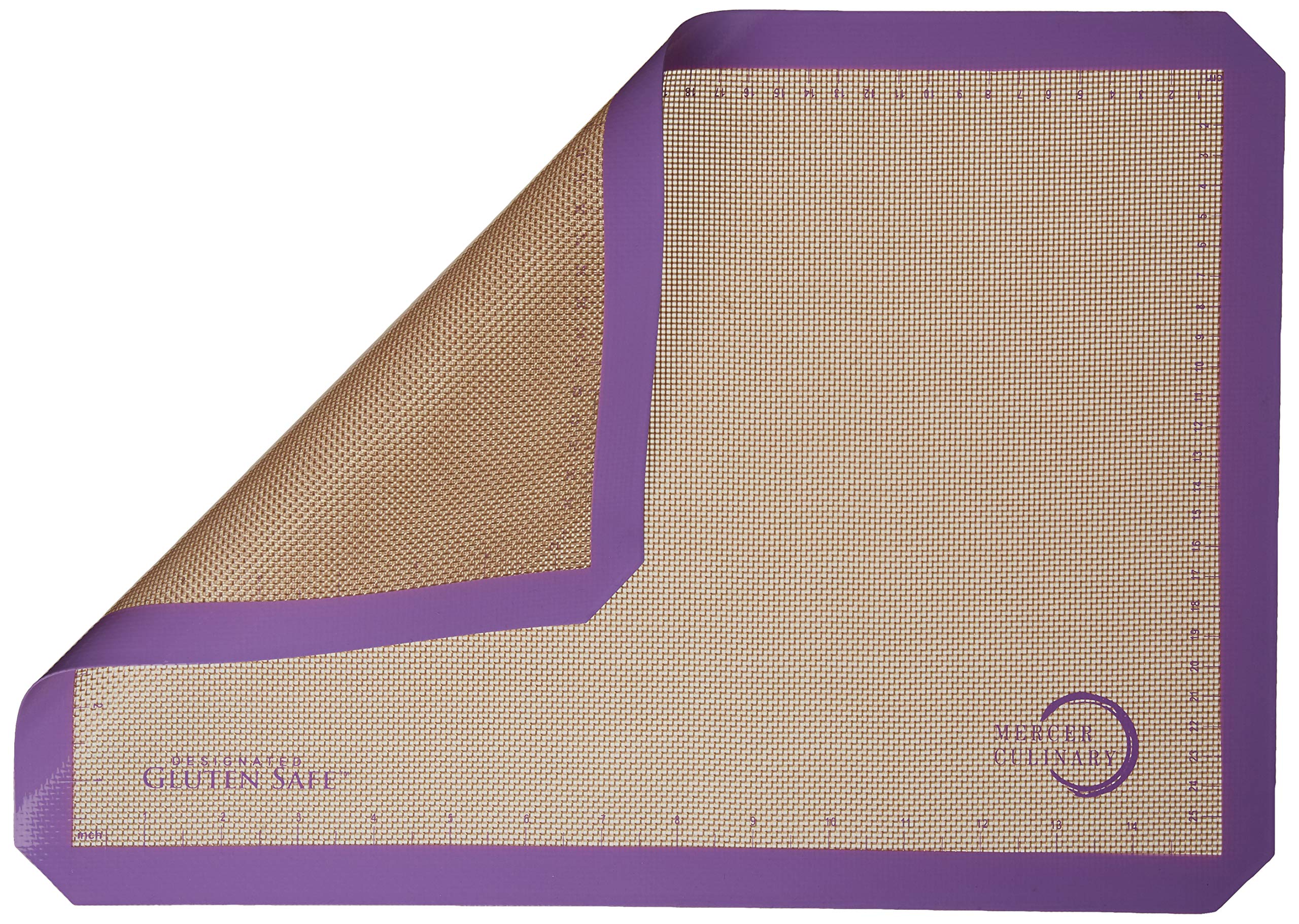 Mercer Culinary Silicone Bake Mat, Half Size, 11 7/8-Inch By 16 1/2-Inch, Purple Border