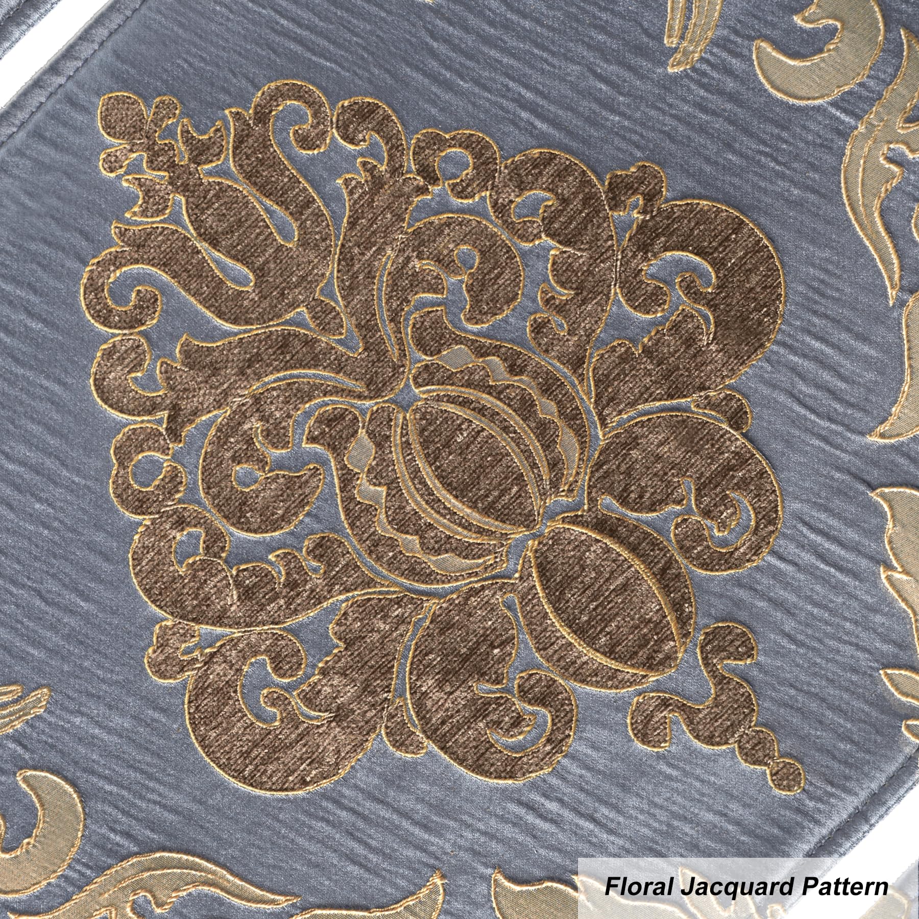 Loom And Mill Luxury Damask Placemats Set Of 6, Traditional Jacquard Table Place Mats For Dining Table Kitchen Room Holiday Banq