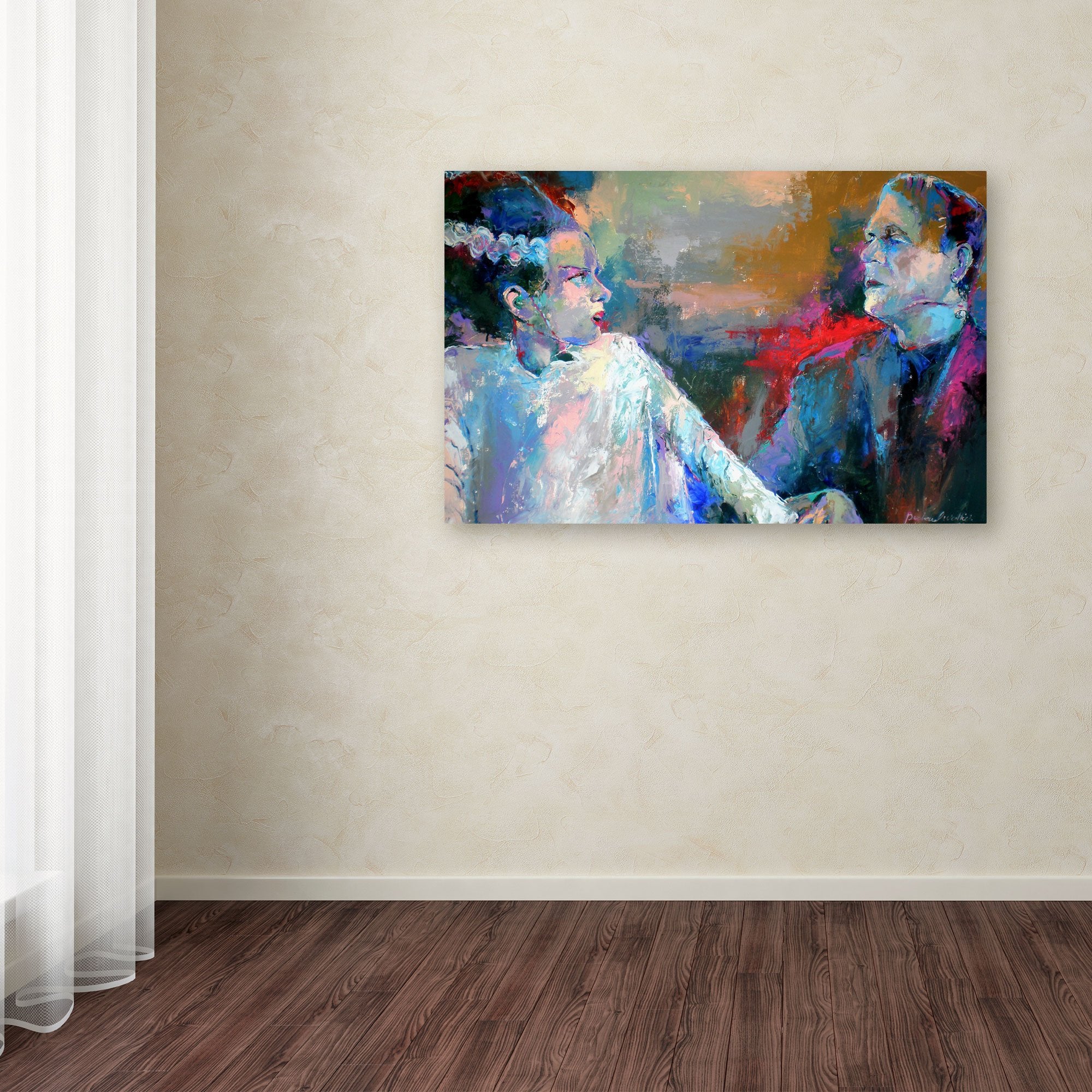 Frankenstein And His Wife By Richard Wallich, 22X32-Inch Canvas Wall Art