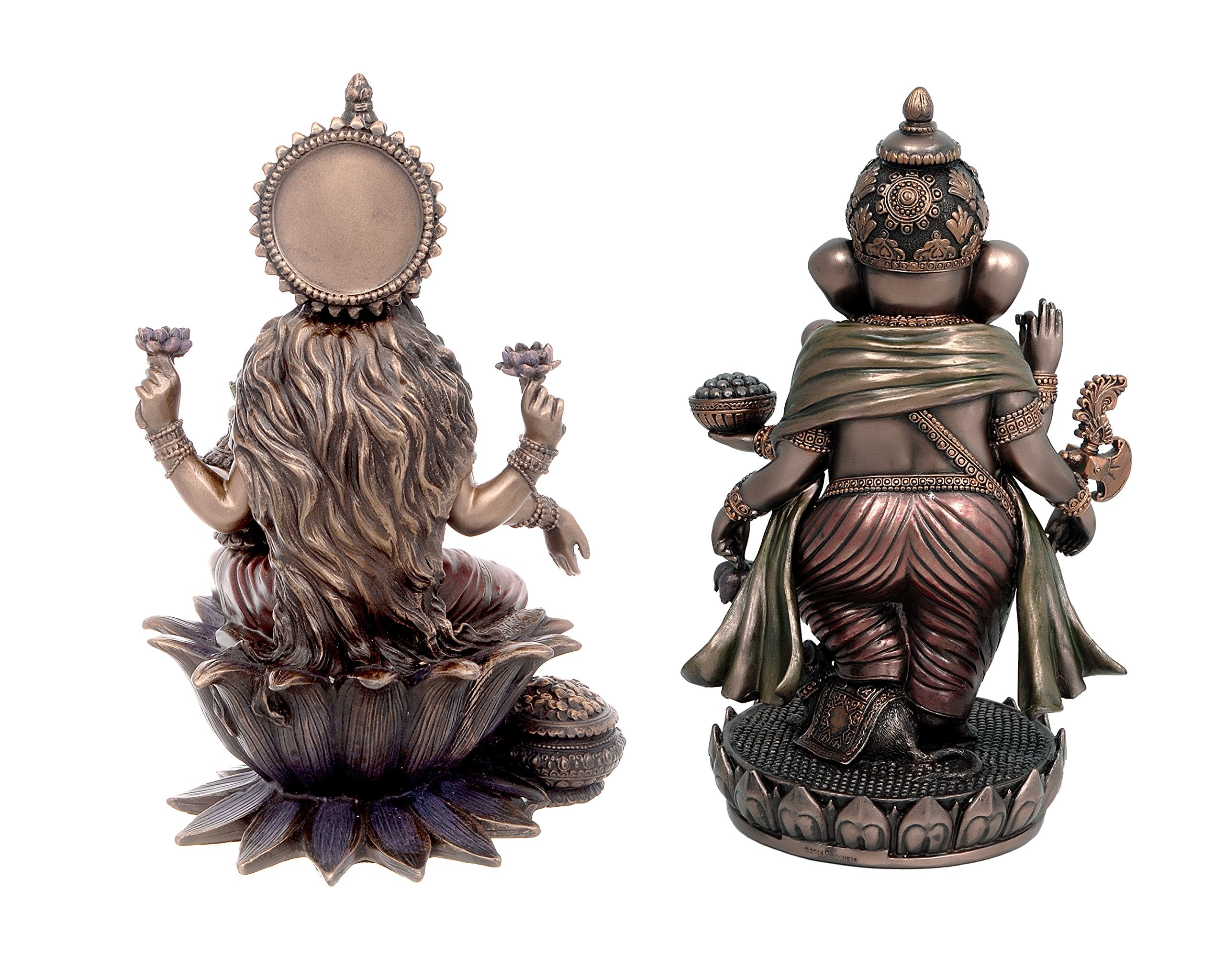 Aone India Idol Bonded Bronze Poly Resin Idol Laxmi Ganesh Murti 7 Inches