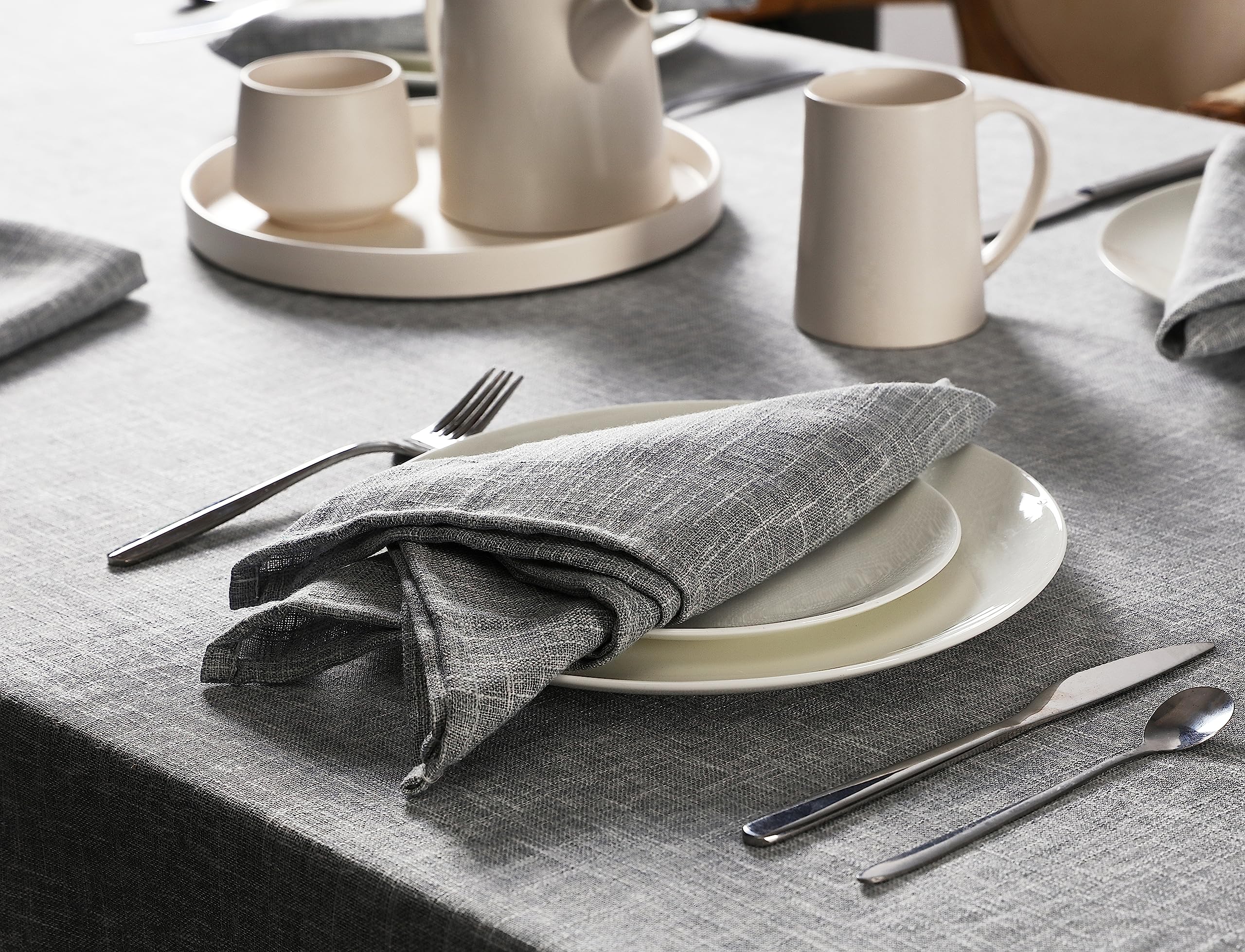 Laura Ashley Harper Luxuriously Smooth Fabric Napkins For Formal Or Casual Dining, Holiday, Banquet, Wedding Or Party, Set Of 6