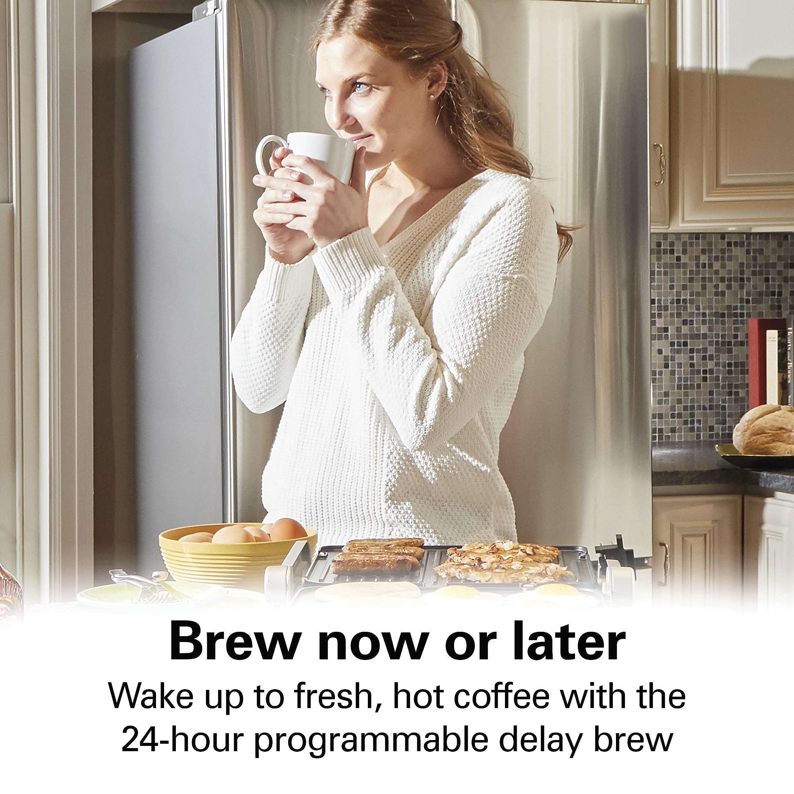 Hamilton Beach 14 Cup Programmable Coffee Maker With Easy Measure Light Up Reusable Filter, Removable 70 Oz. Water Reservoir, Bl