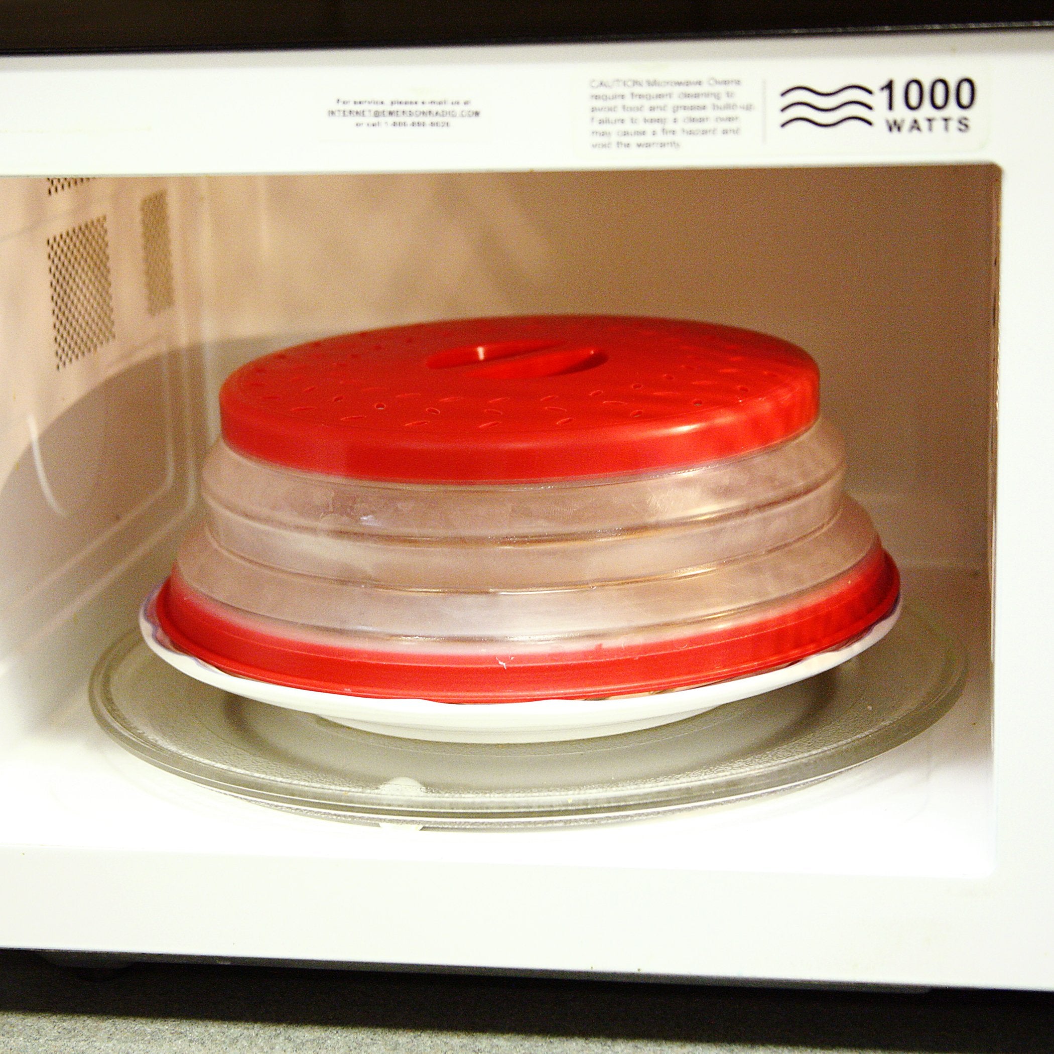 Norpro Knockdown Microwave Food Cover, Red