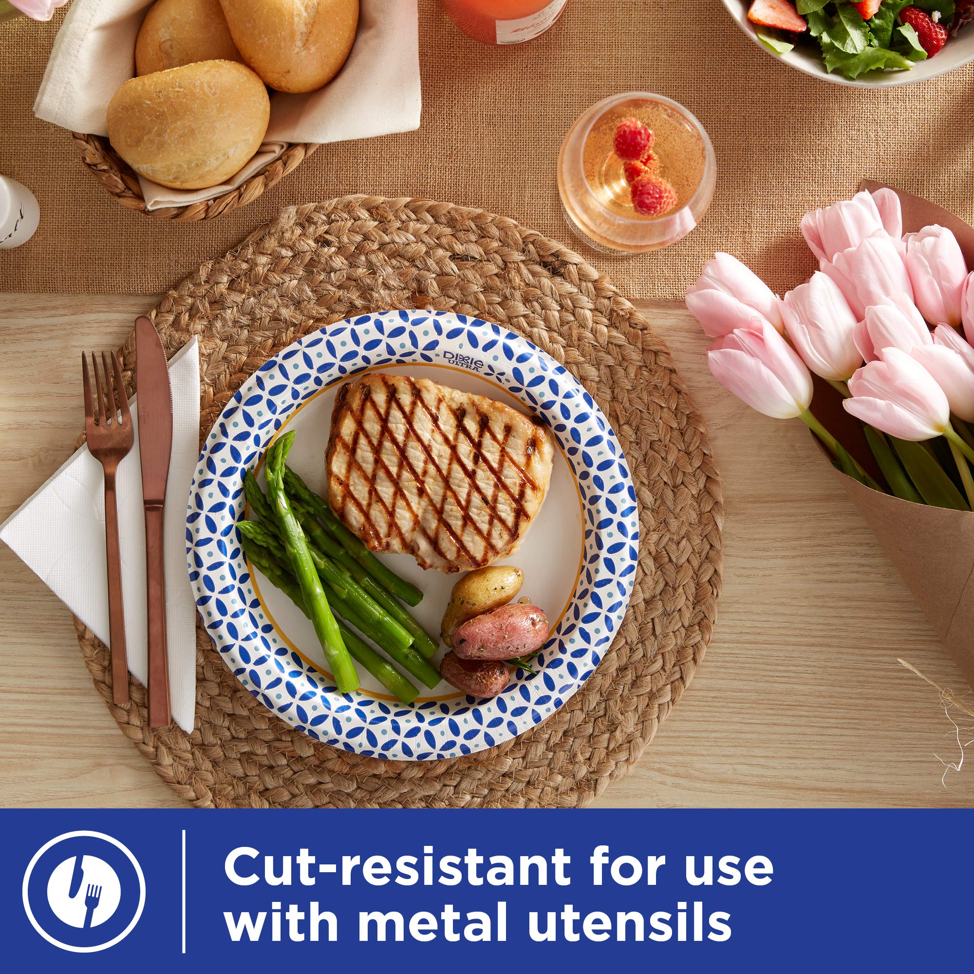 Dixie Ultra Disposable Paper Plates  10-1/16 in. Dinner Size  Printed  176 Count