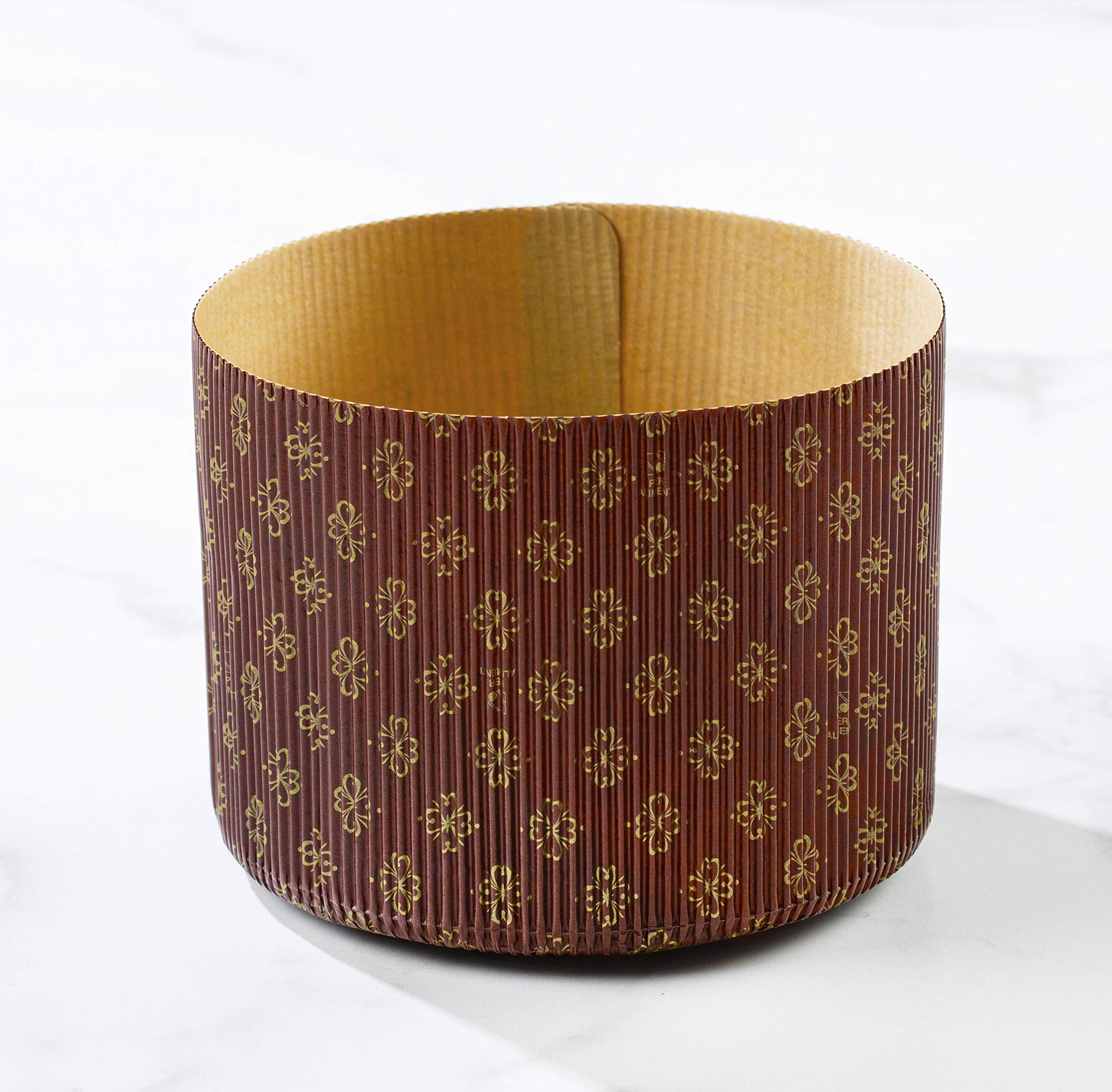 Pastry Chef'S Boutique Deluxe Corrugated Panettone Paper Pan Mold - Medium - 750Gr - 5.75    X 4-3/16    - Pack Of 6