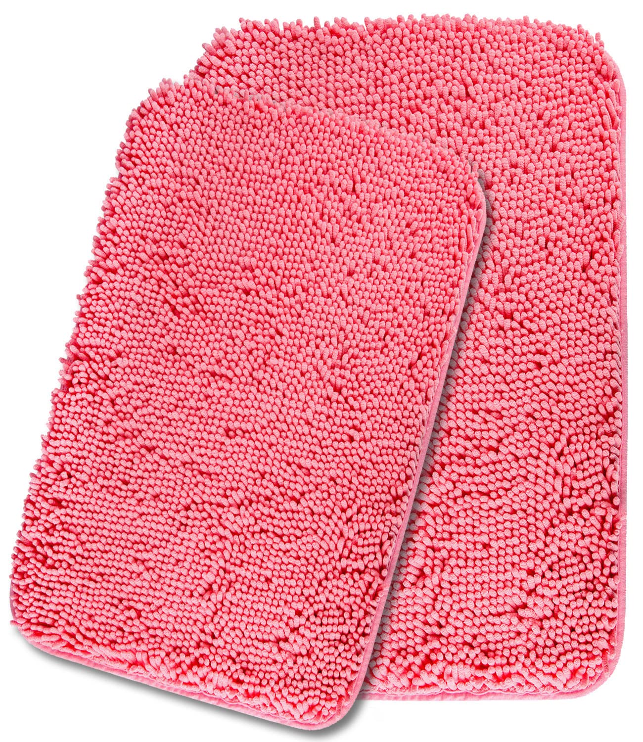 Yeaban Pink Bathroom Rugs Sets 2 Piece - Thick Chenille Bath Mats | Absorbent And Washable Bath Rug Non-Slip, Plush And Soft Rug