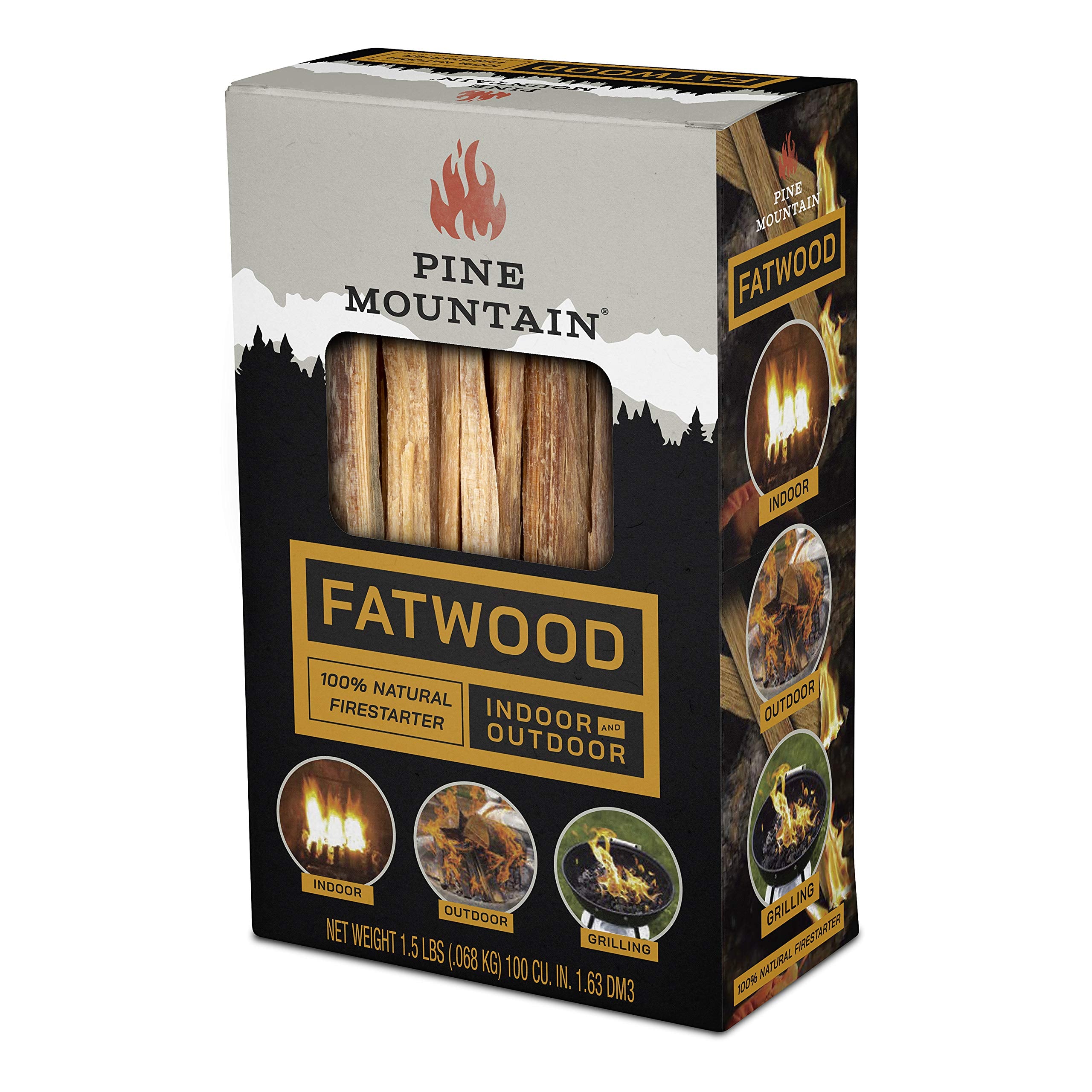 Pine Mountain, Fatwood StarterStikk, Natural Firestarting Sticks for Campfire, Fireplace, Wood Stove, Fire Pit, Indoor & Outdoor