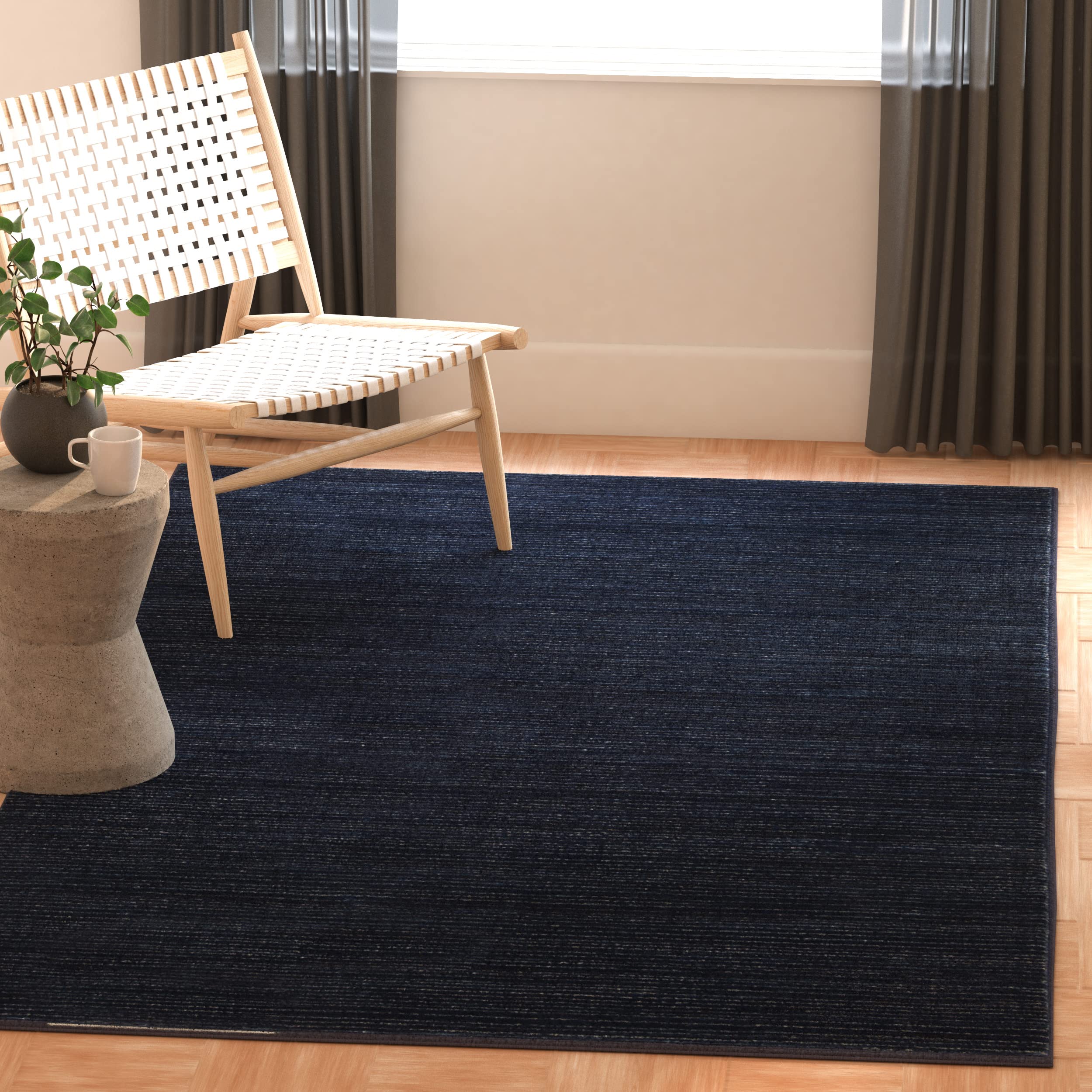 SAFAVIEH Vision Collection Accent Rug - 4 x 6, Navy, Modern Ombre Tonal Chic Design, Non-Shedding & Easy Care, Ideal for High 