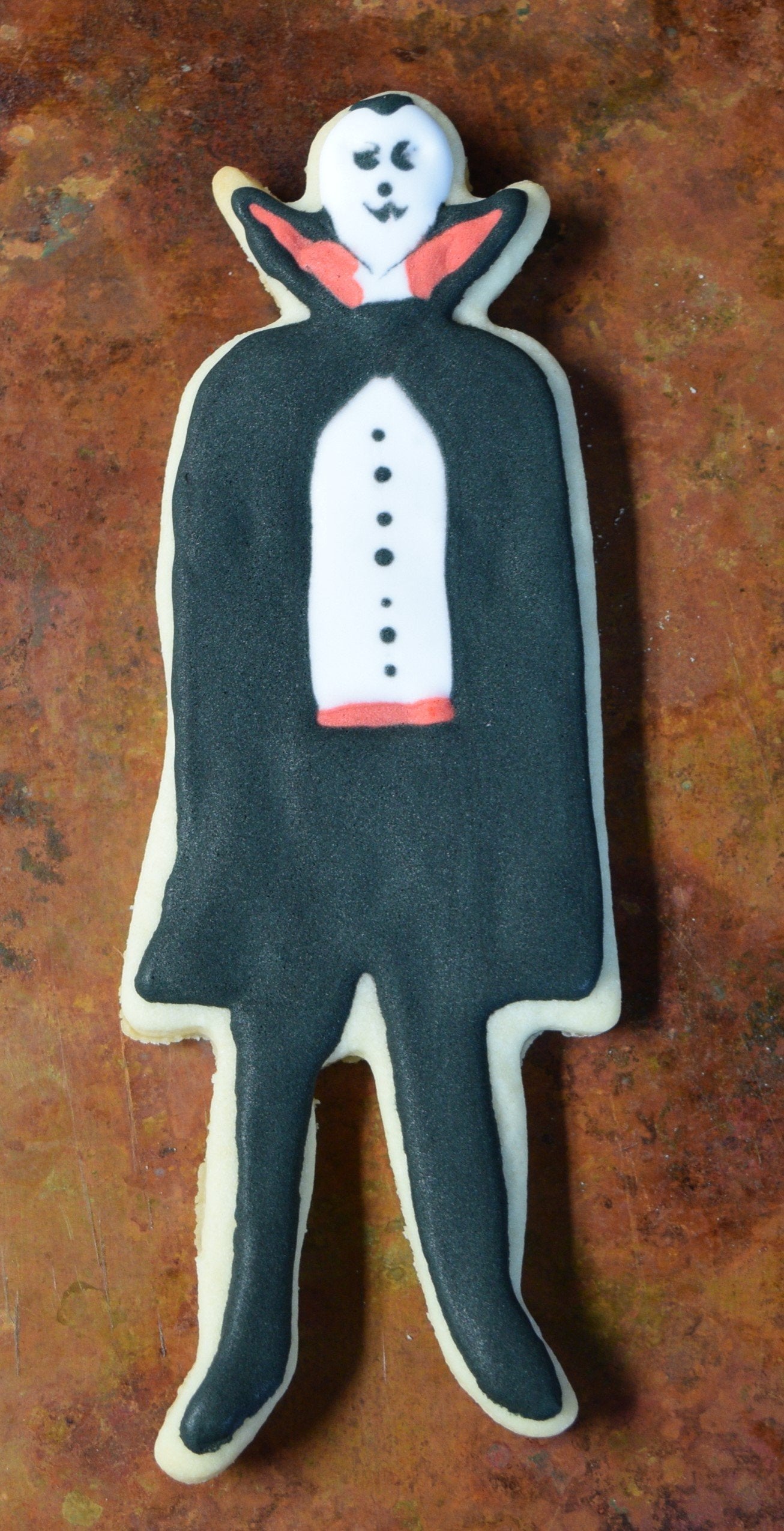 Vampire With Cape Halloween Copper Cookie Cutter