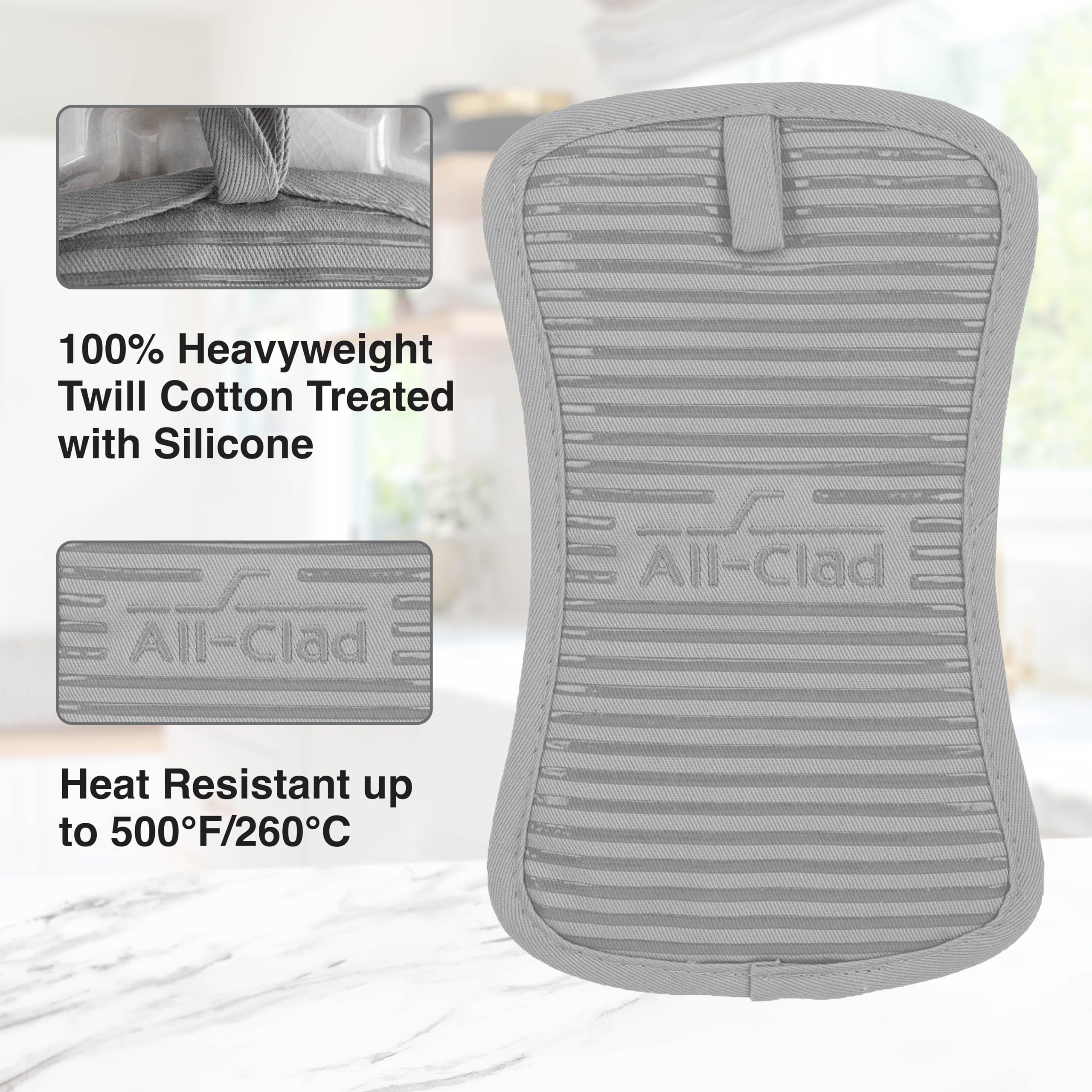 All-Clad Premium Pot Holder & Hot Pad: Heat Resistant Up To 500 Degrees - 100% Cotton, 10''X6.25'' Hot Pad For Kitchen And Barbe