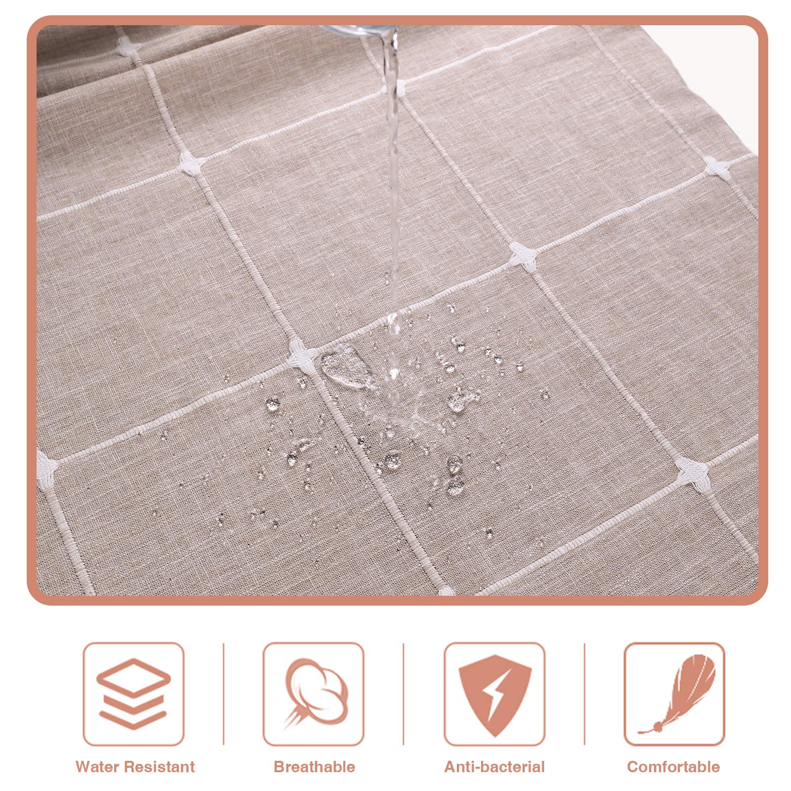 Vonabem Table Cloth Tassel Cotton Linen Table Cover For Kitchen Dinning Wrinkle Free Table Cloths Rectangle/Oblong (58''X70'', 4