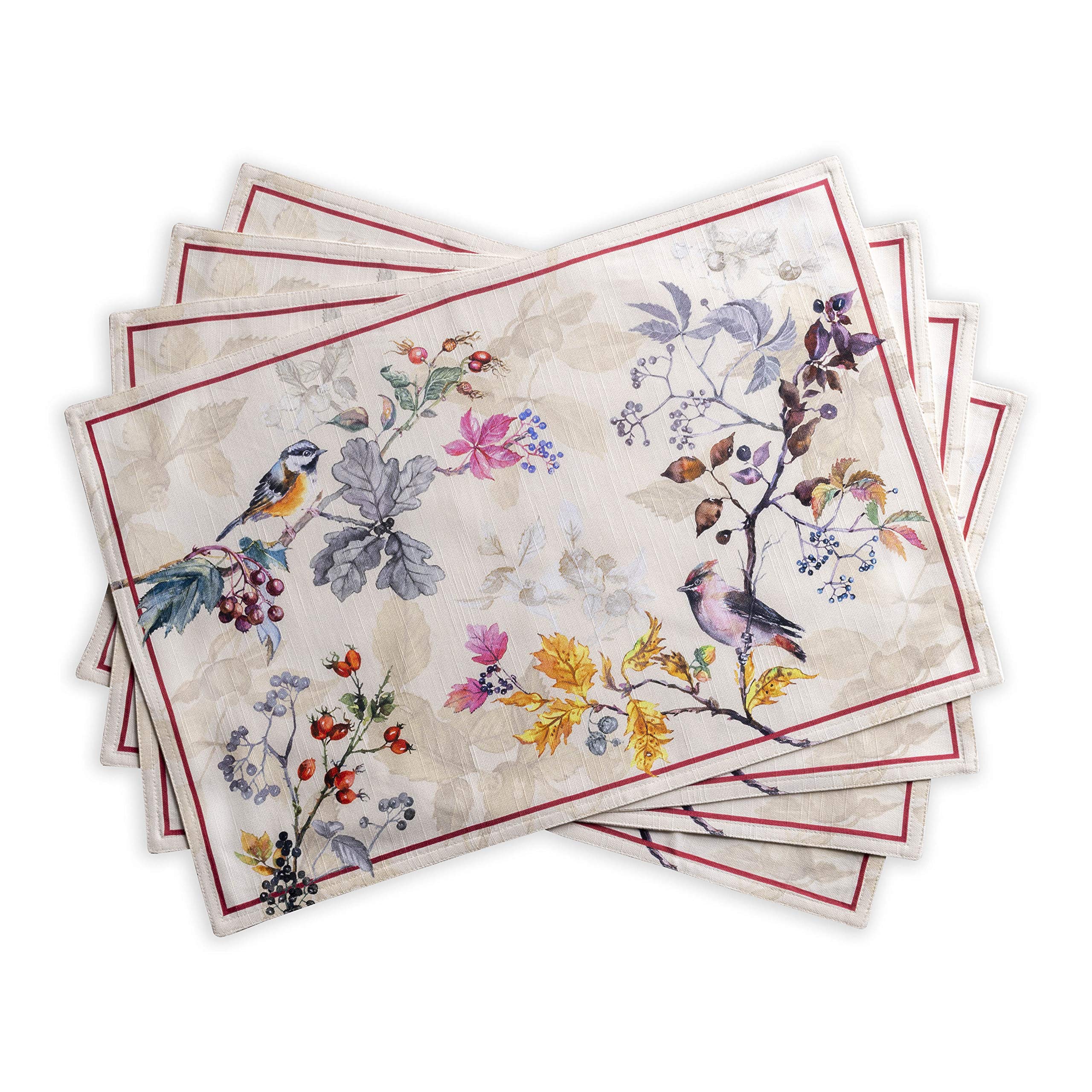 Maison D' Hermine Placemats 100% Cotton Decorative Cloth Place Mat Washable Dinner Placemat, Holiday, Wedding & Dining, Equinoxe