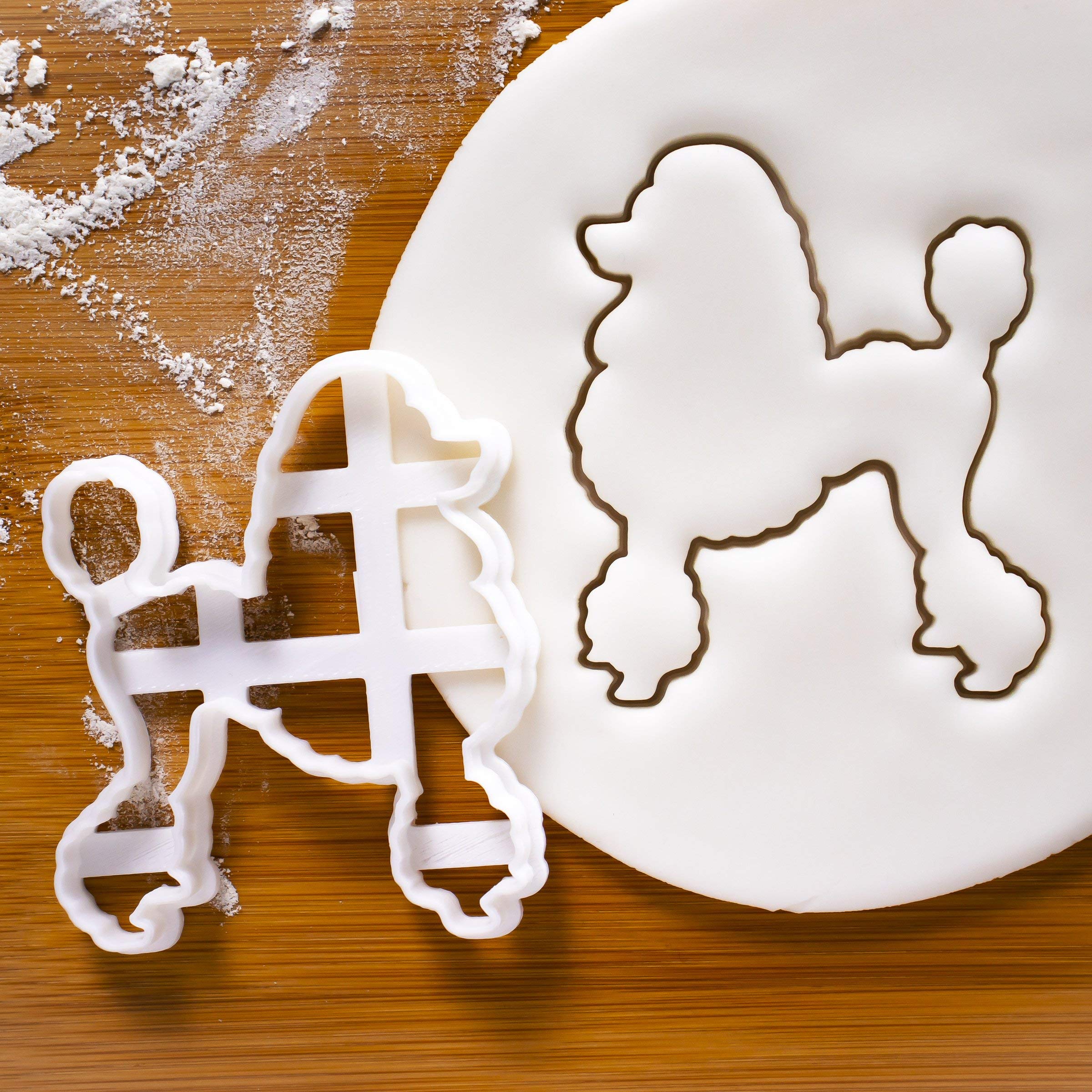 Set Of 2 Poodle Cookie Cutters (Designs: Poodle Silhouette And Poodle Face), 2 Pieces - Bakerlogy