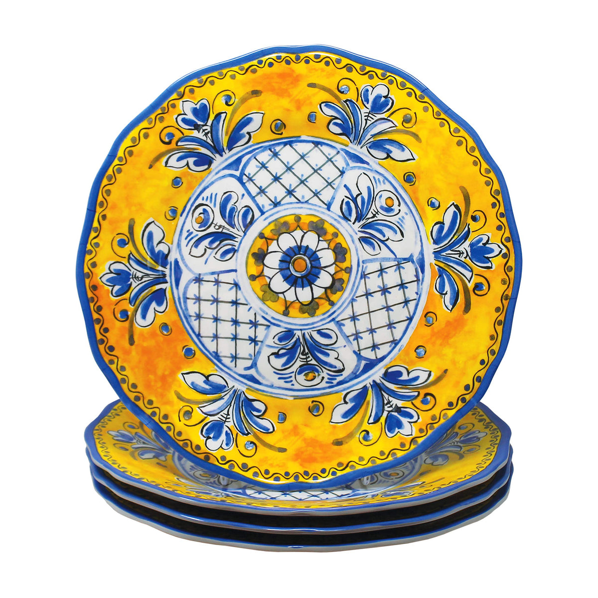 Le Cadeaux Melamine 11 Inch Dinner Plate Set Of 4, Benidorm