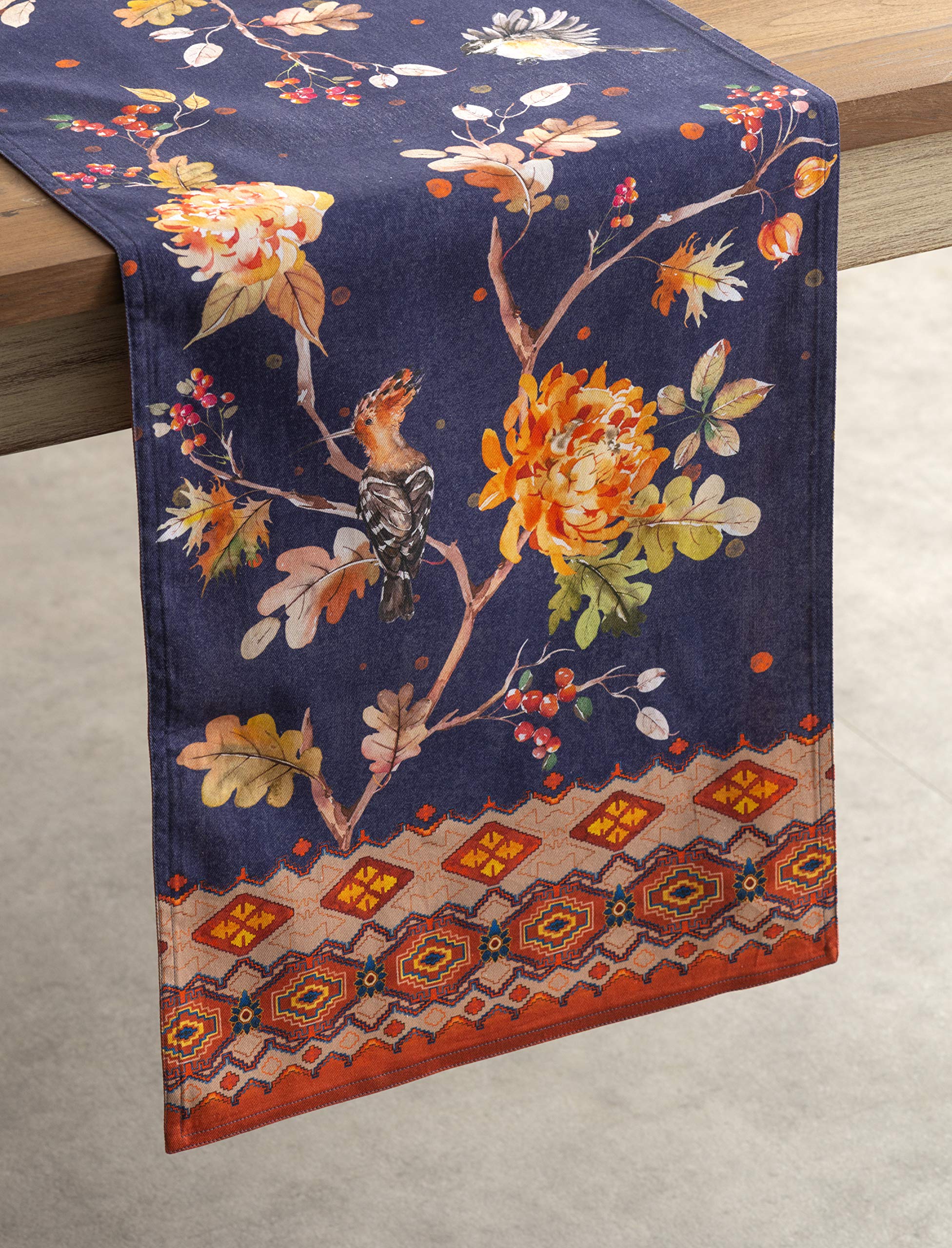 Maison D' Hermine Table Runner 100% Cotton 14.50Inch X 108Inch Decorative Table Runners, Dining, Kitchen, Party, Camping, Kelim