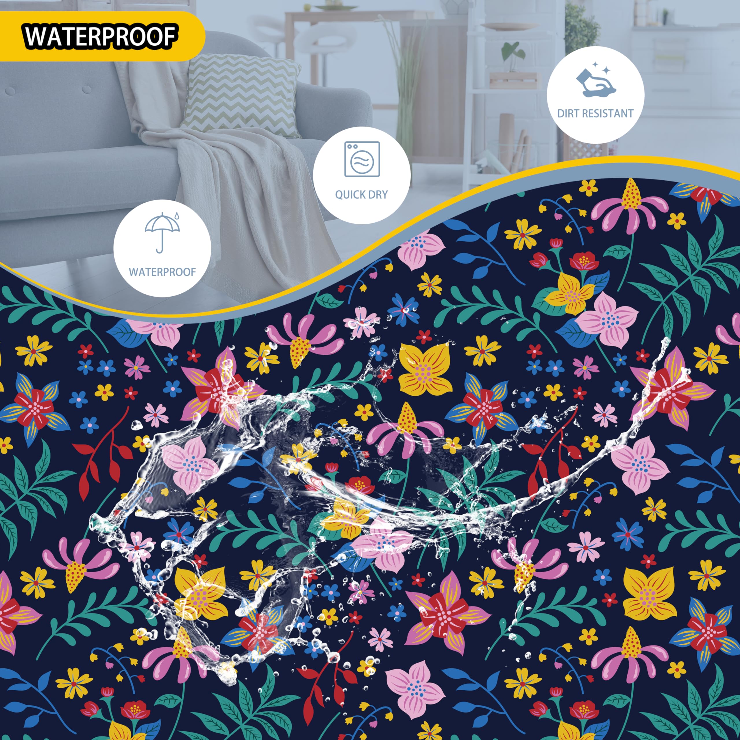 Flowers Laundry Basket Floral Foldable Oxford Cloth Funny Tote Bag Laundry Hamper Clothes Storage Bucket Toy Organizer For Bathr