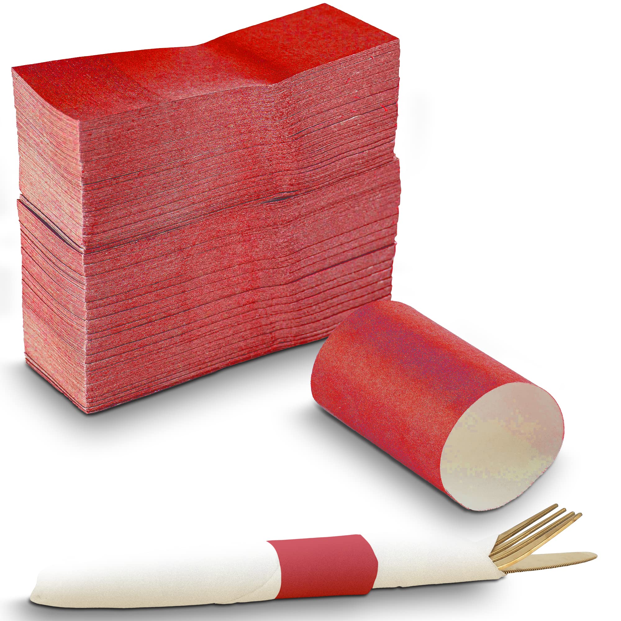 Mt Products Red Self-Adhering Bond Paper Napkin Band - 1.5'' X 4.25 (Pack Of 750 Pieces)