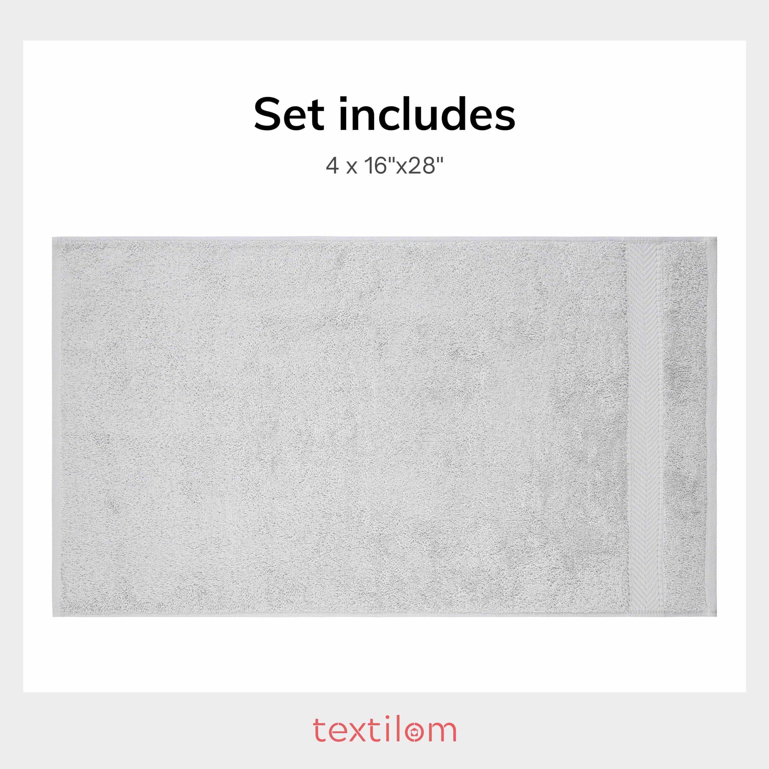 Textilom 100% Turkish Cotton 4 Pcs Hand Towel Set, Luxury Hand Towels For Bathroom, Soft & Absorbent Bathroom Hand Towels Set (