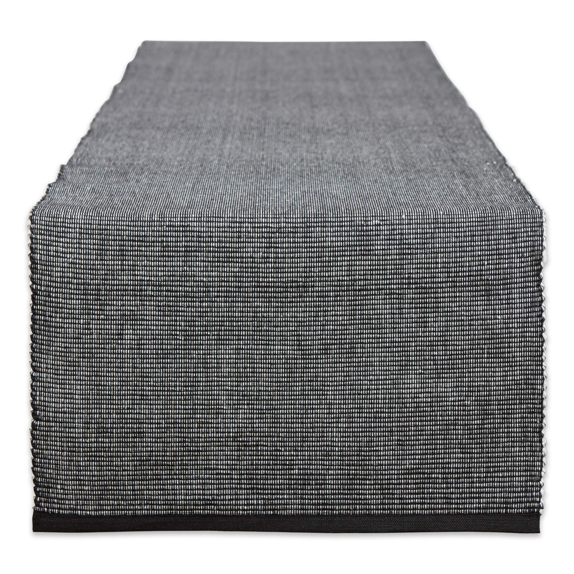 DII Two-Toned Collection Tabletop, Table Runner, 13x72, Black