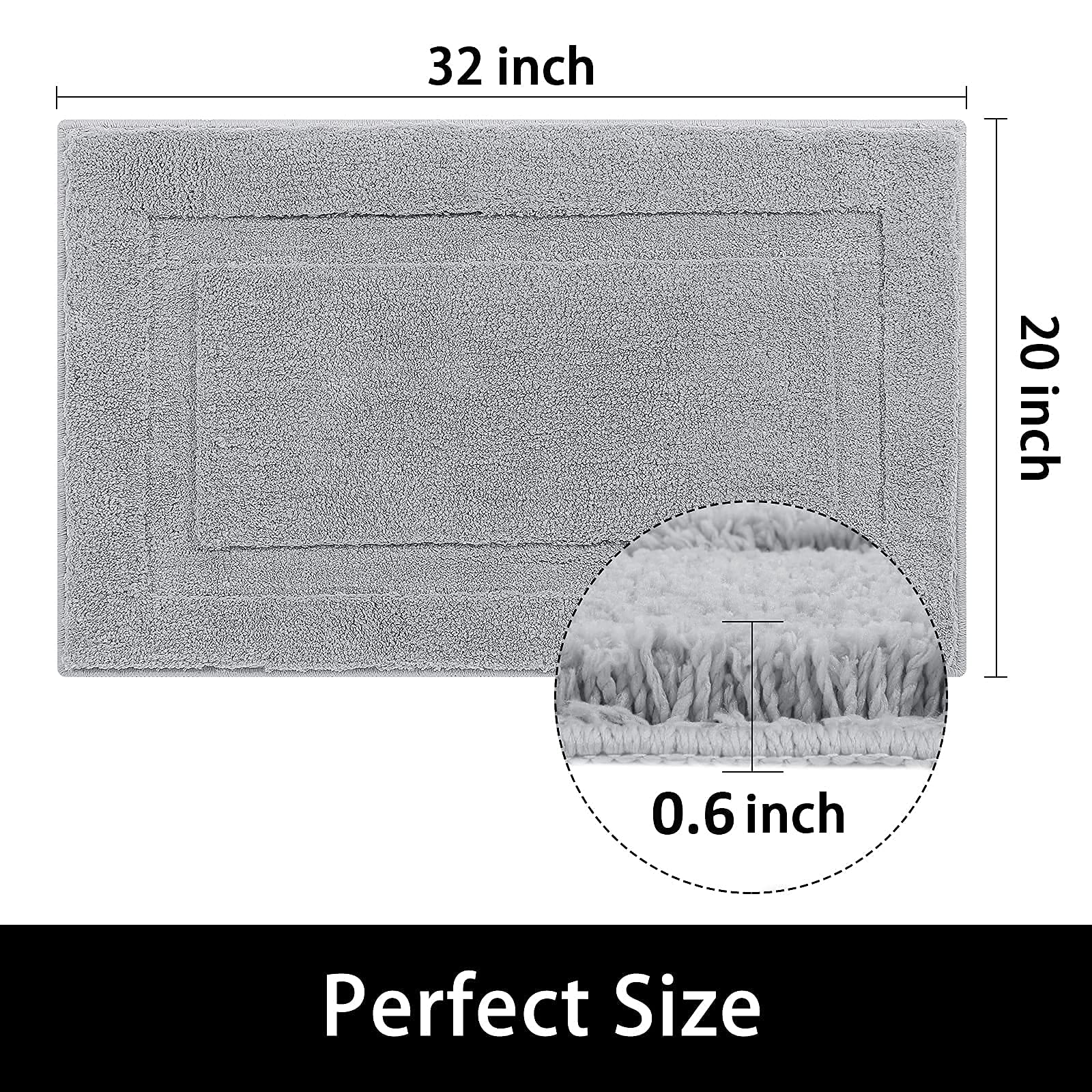 Shacos Super Soft Bathroom Rugs Sets Of 2 Pieces 20X32 Inch Bath Rugs Non Slip Plush Bathroom Mats Shower Rug Absorbent Bath Mat