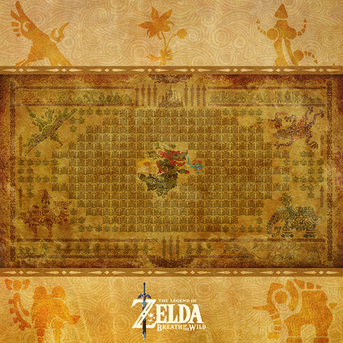 Prolific Art Galleries The Legend Of Zelda Breath Of The Wild Hyrule Map Canvas Print Poster Wall Art Decor - 6X6 Inch - Ganon A
