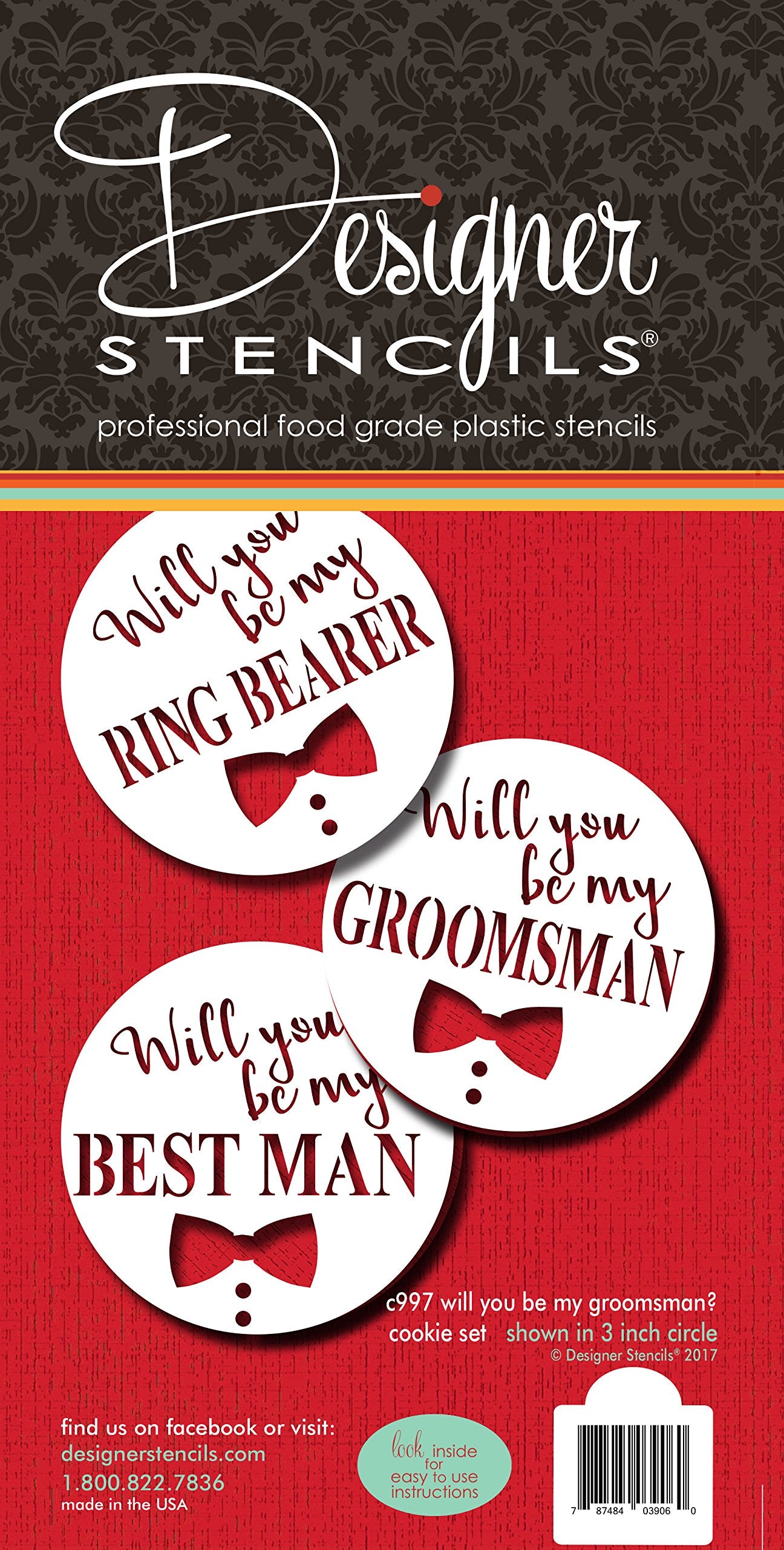 Will You Be My Groomsmen? Cookie Stencil Set C997 By Designer Stencils