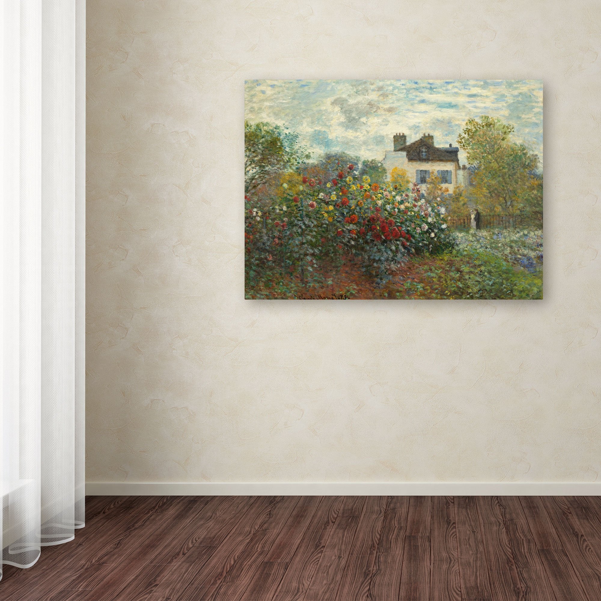 The Artist's Garden in Argenteuil Artwork by Claude Monet  24 by 32-Inch Canvas Wall Art
