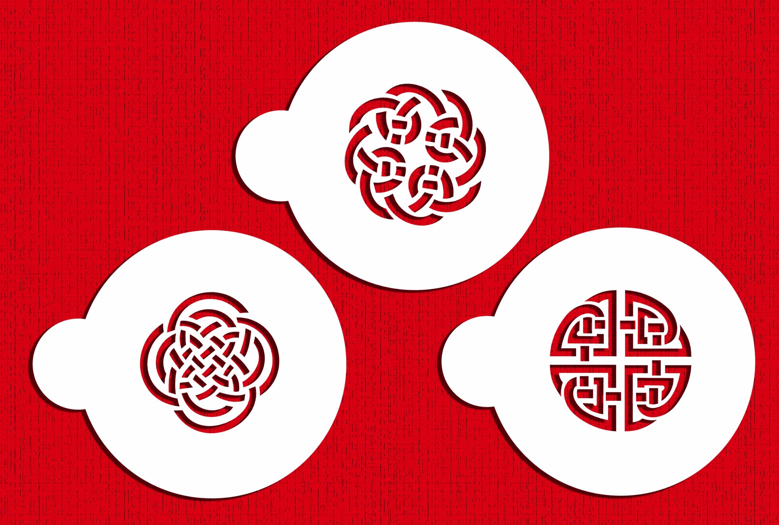 Designer Stencils C317 Celtic Knots Cookie Stencils, Beige/Semi-Transparent