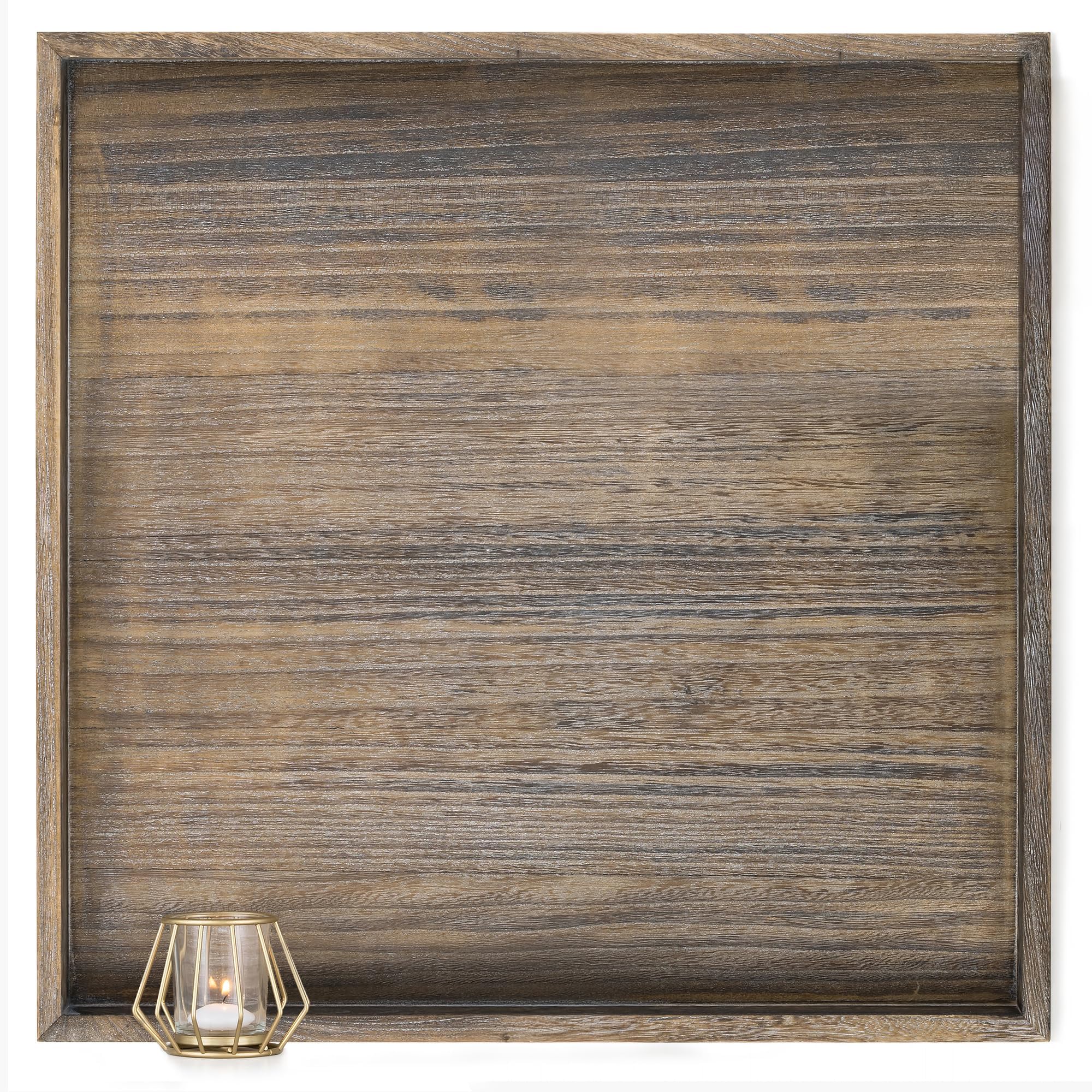 Hanobe Decorative Tray For Home Decor: 22 Wooden Coffee Table Trays With Handles For Ottoman Living Room Rustic Farmhouse Cente