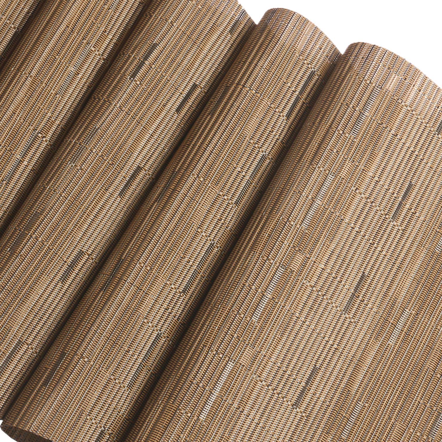 Shacos Round Table Placemats Set Of 4 Wedge Placemats Heat Resistant Round Table Mats Wipe Clean (4, Tan)