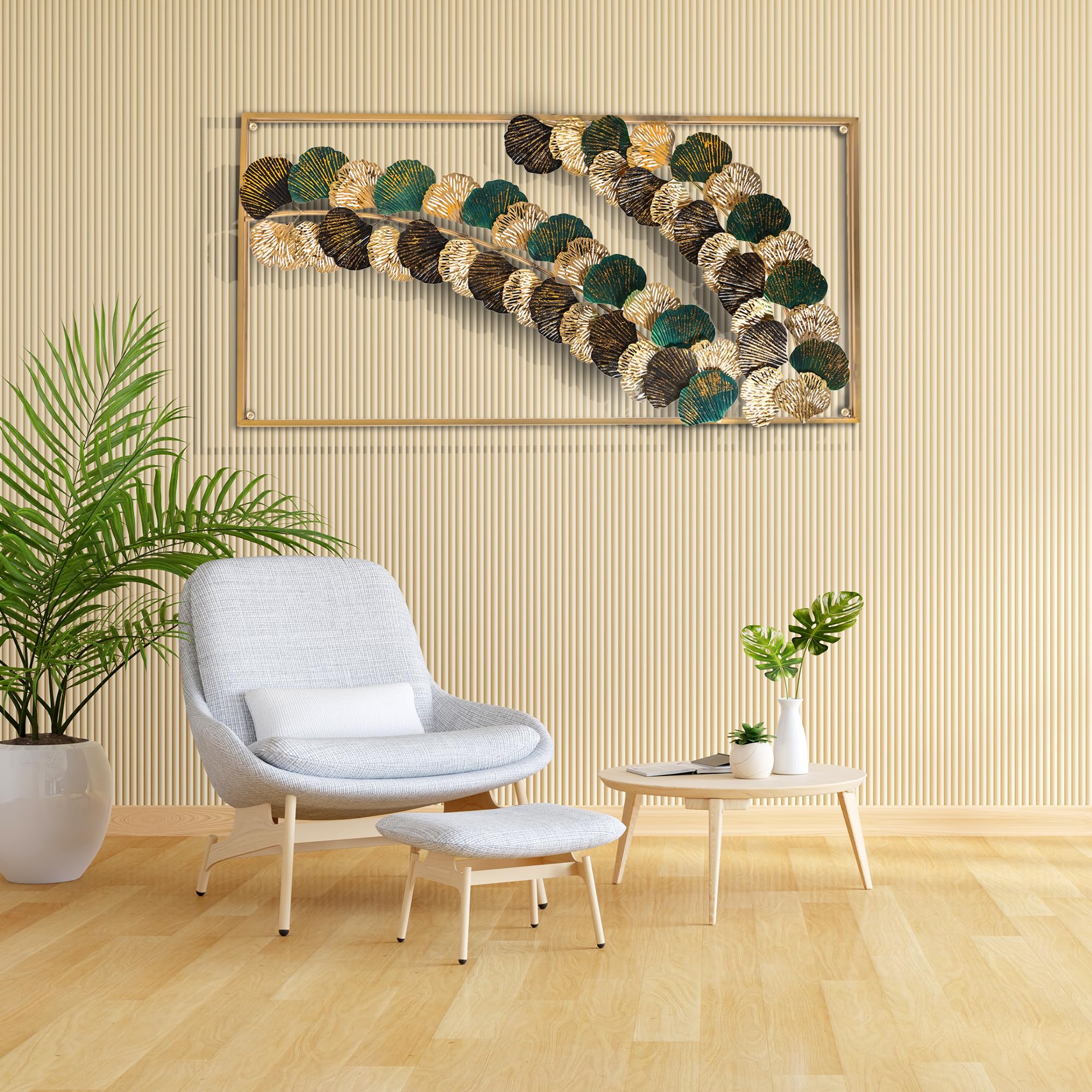 Decorative India Metal Leaf Pattern Abstract Wal Art For Living Room Decorative Wall Sculpture For Home Dcor