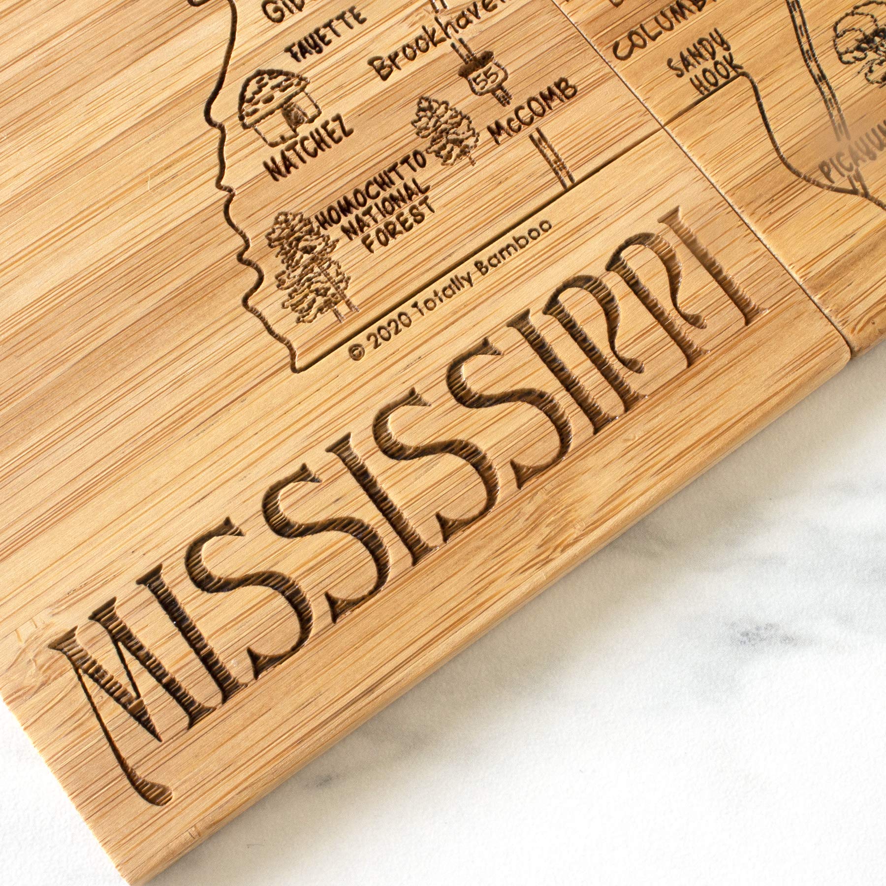 Totally Bamboo Mississippi State Puzzle 4 Piece Bamboo Coaster Set With Case