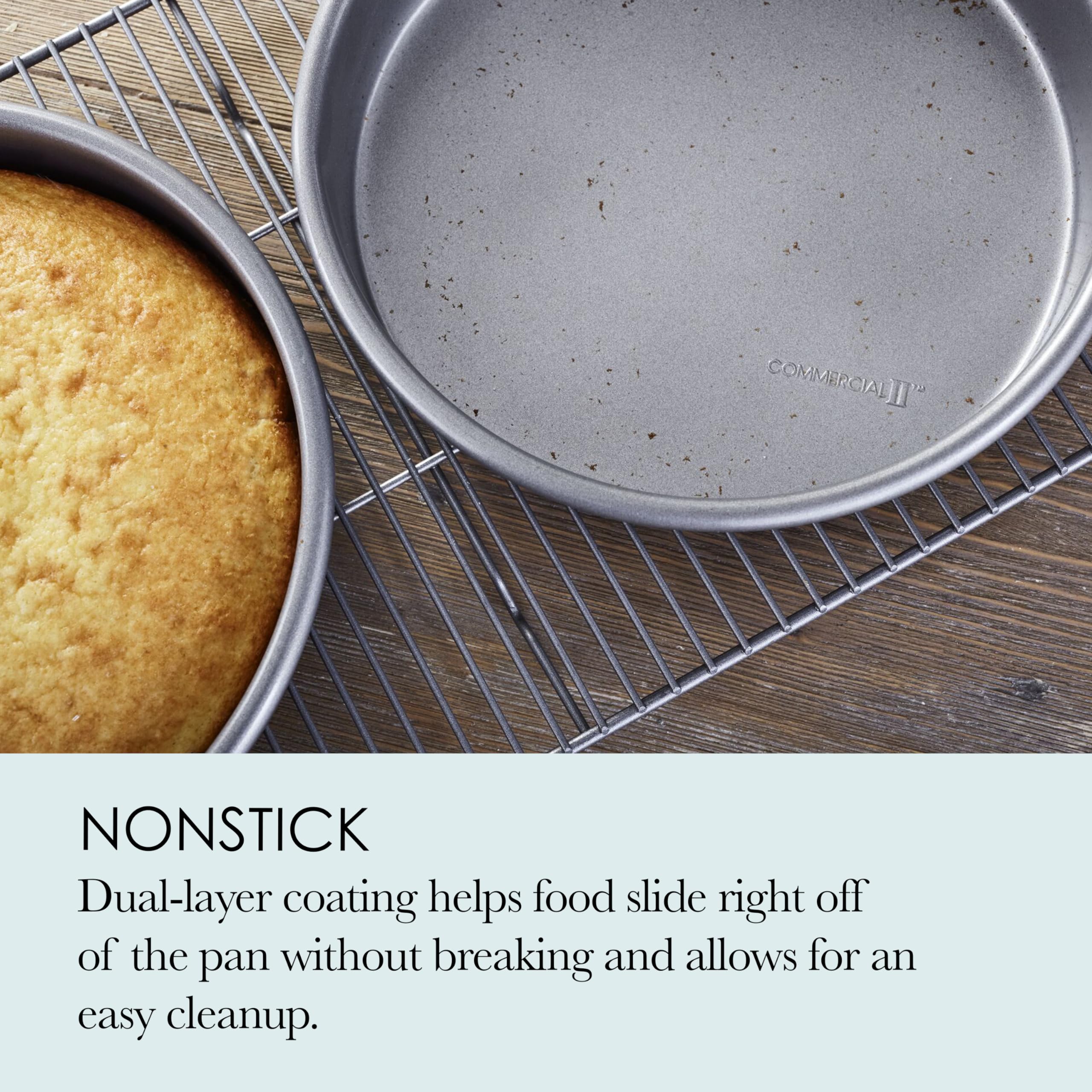 Chicago Metallic 59629 9-Inch Commercial Ii Non-Stick Round Cake Make Traditional Round Cakes Or Layer Cakes, Cheesecakes, Casse