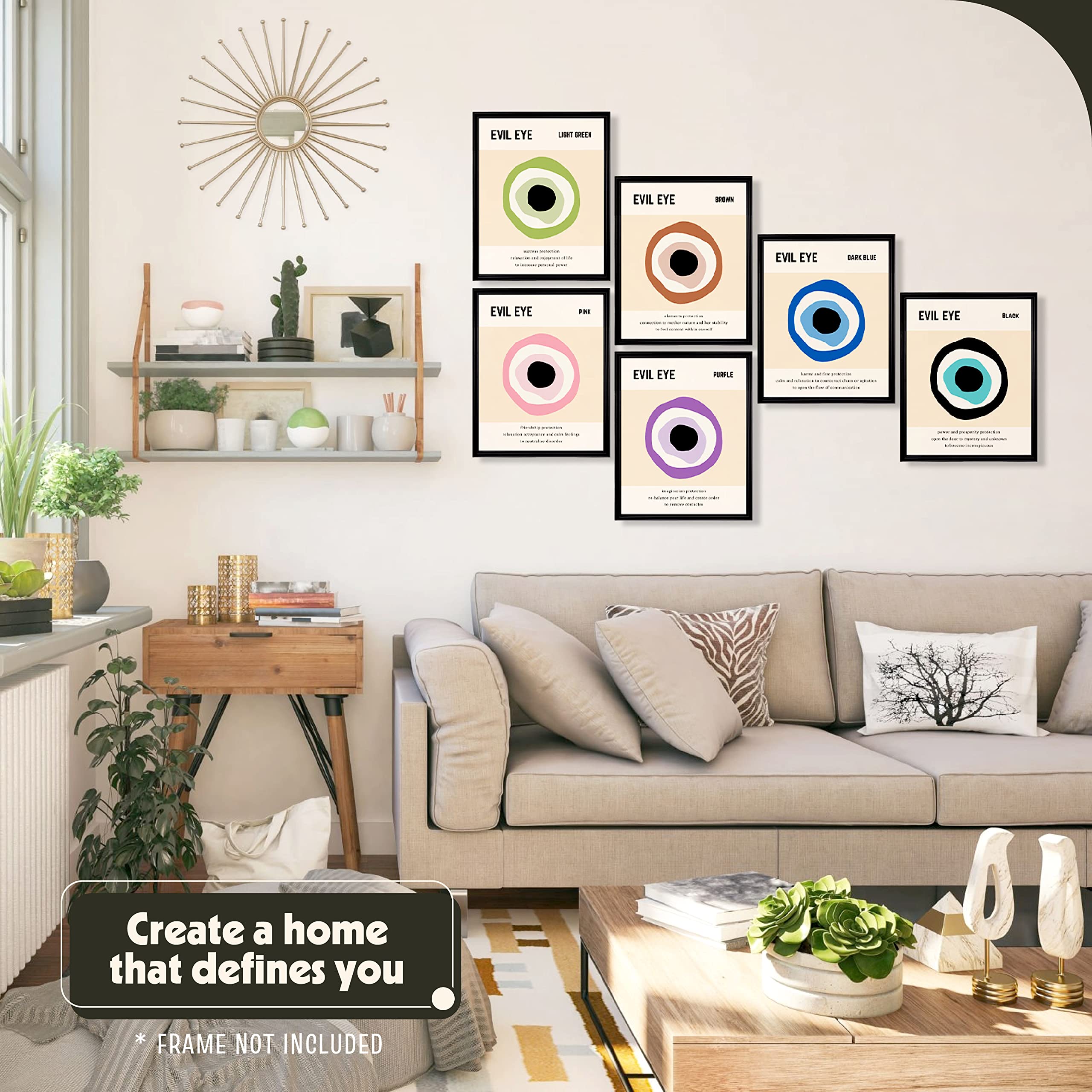 97 Decor Evil Eye Decor Poster - Pink Evil Eye Wall Decor Art  Evil Eye Room Decor  Evil Eye Home Decor  Aesthetic Evil Eye Poster  Eyes Print Painting Protection Artwork Decoration (8x10 UNFRAMED)