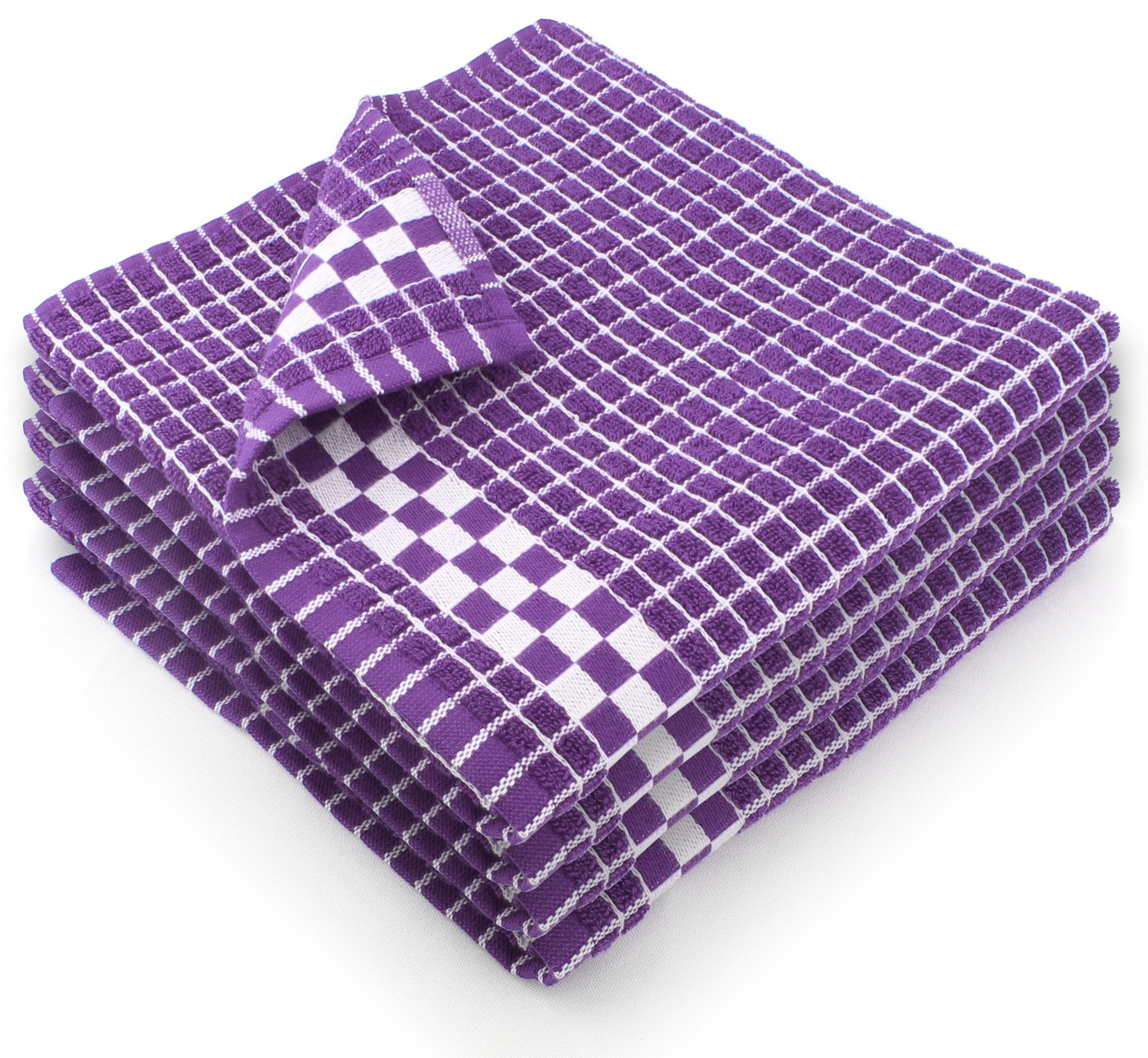 Fecido Classic Dark Kitchen Dish Towels With Hanging Loop - Heavy Duty Absorbent Dish Clothes - European Made 100% Cotton Tea To