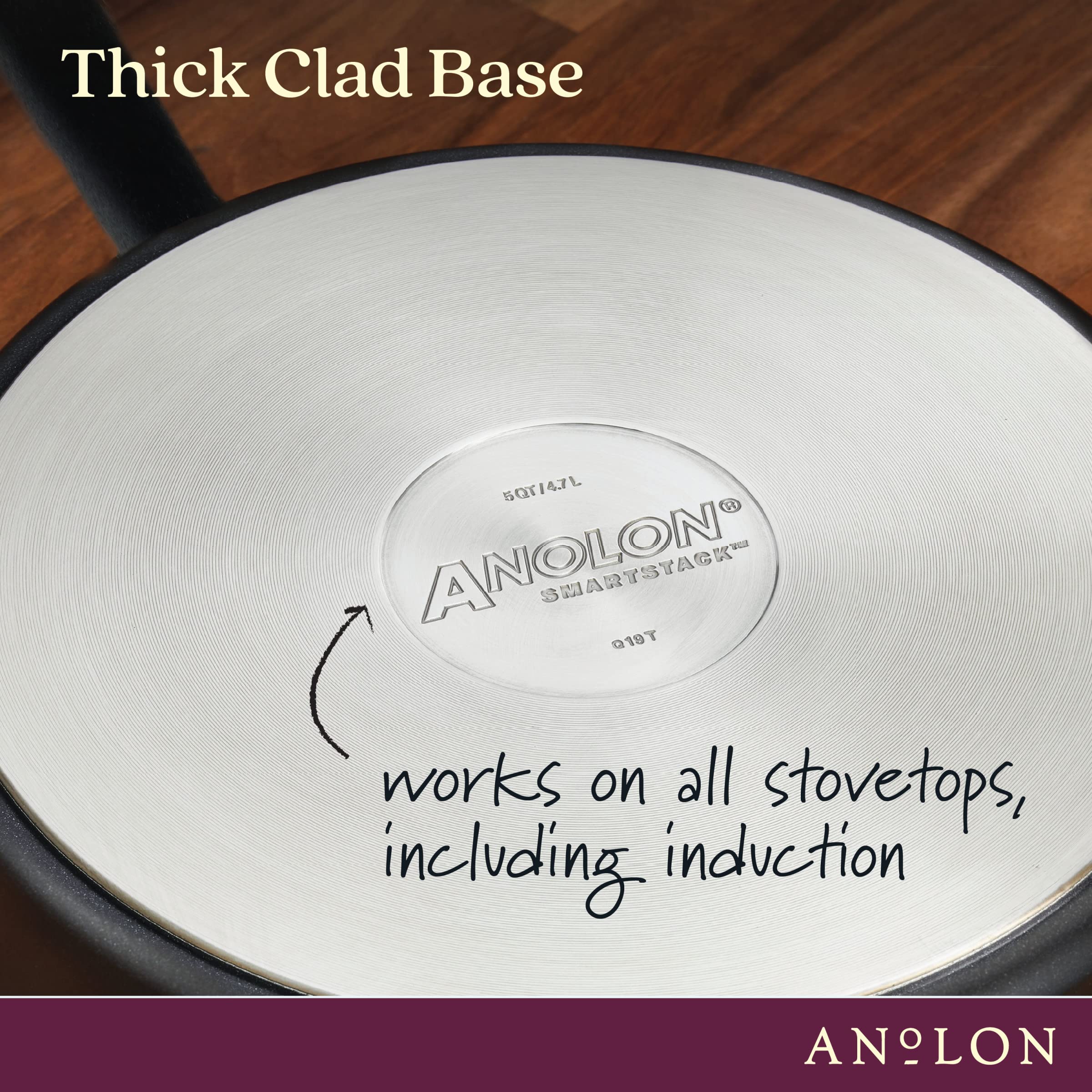 Anolon Smart Stack Hard Anodized Nonstick Frying Pan Set/ Skillet Set - 10 Inch And 12 Inch, Black