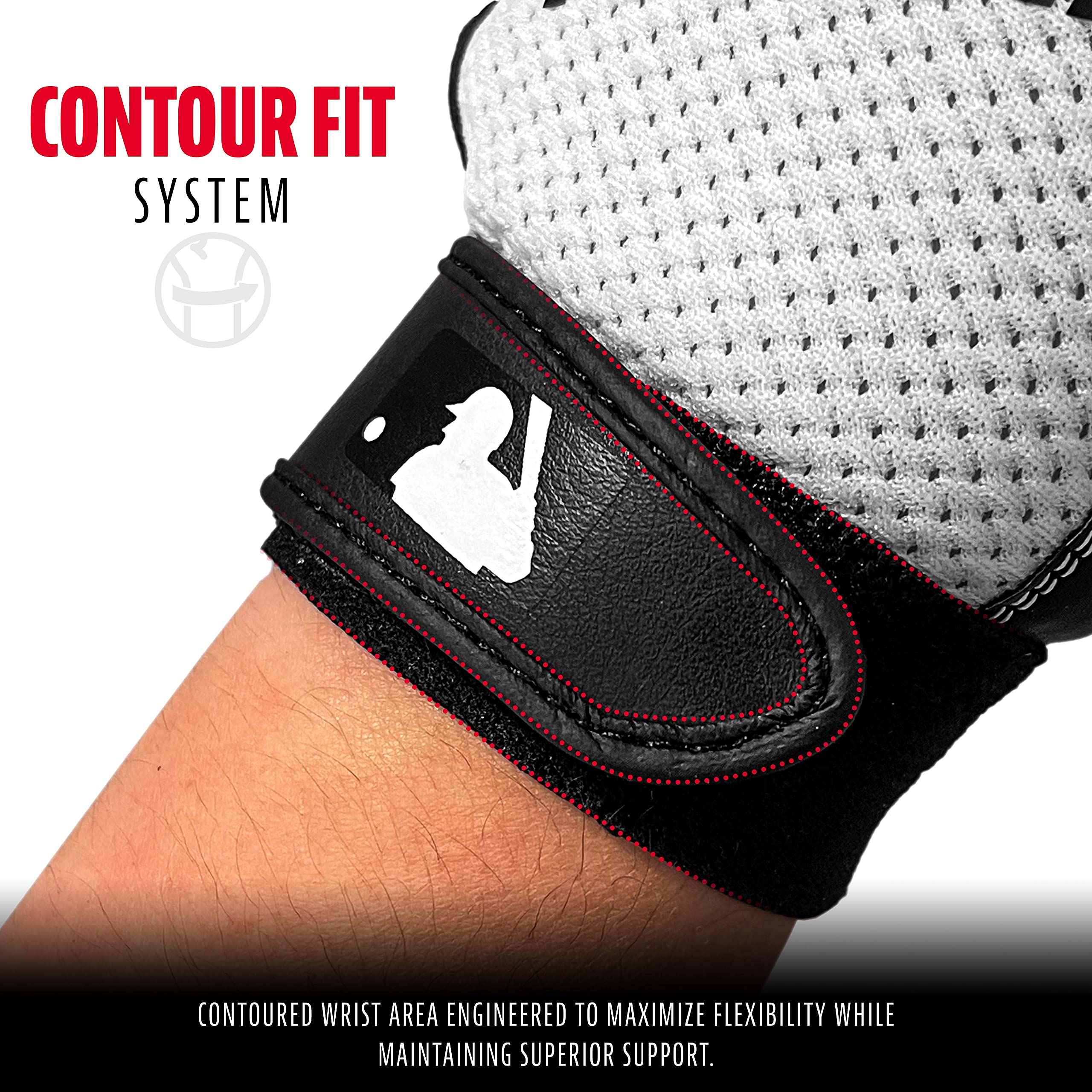 Franklin Sports Youth Teeball Batting Gloves - Youth Flex - Kids Batting Gloves For Teeball, Baseball, Softball - Blackwhite - T