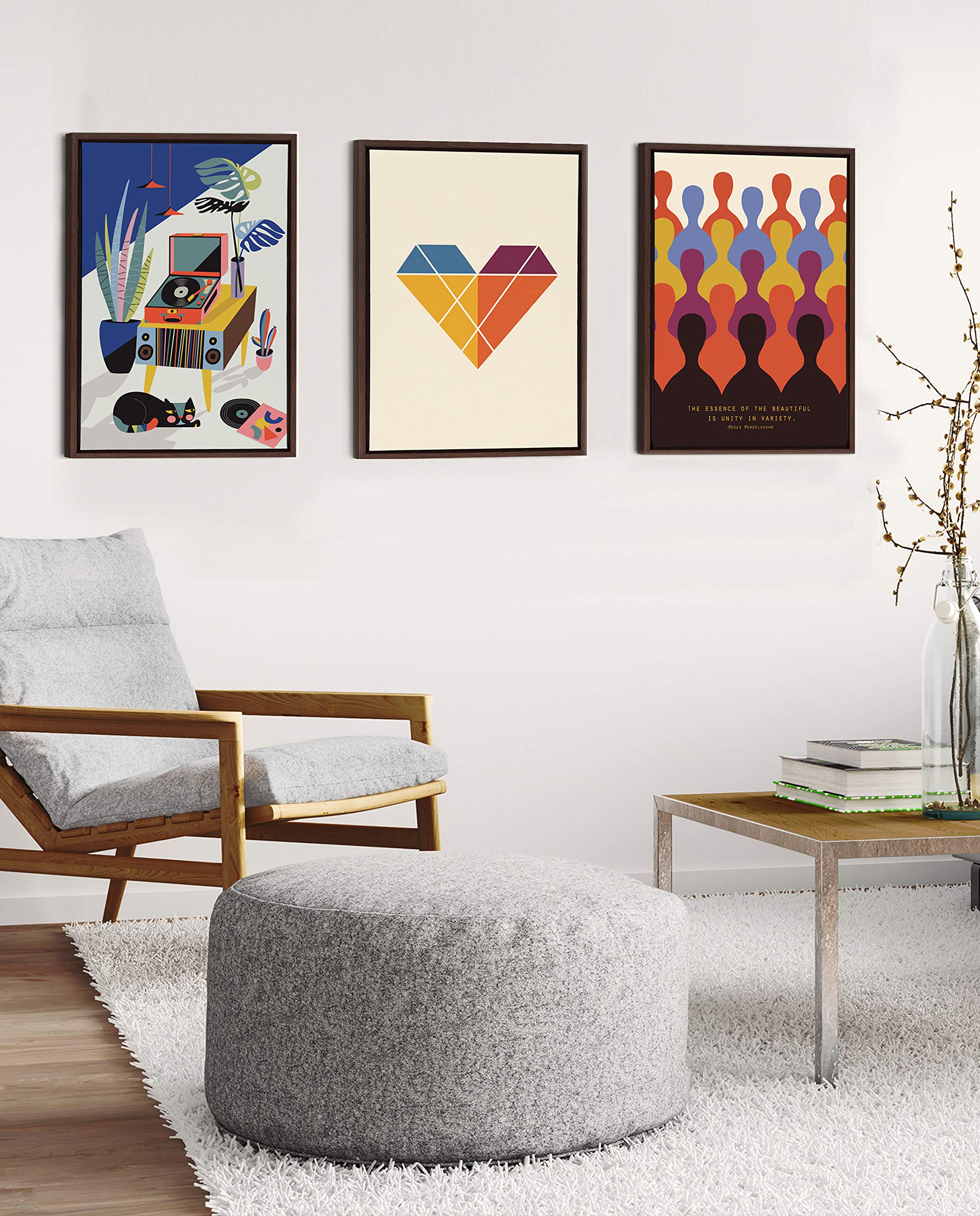 Kate And Laurel Sylvie Chill Out Saturday Framed Canvas Wall Art By Rachel Lee Of My Dream Wall, 18X24 Brown, Chic Modern Art Fo