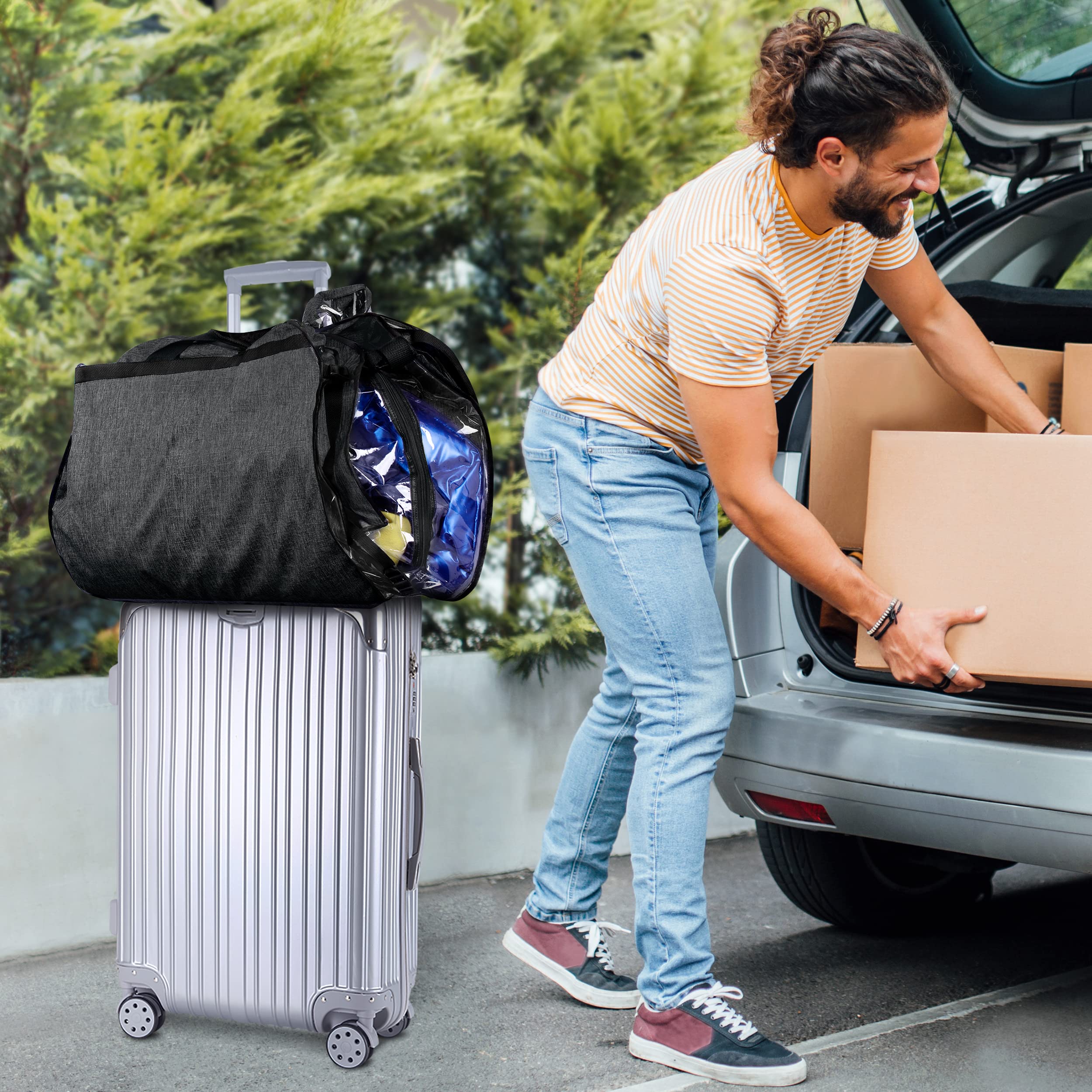 Misslo 40'' Heavy Duty Garment Bags For Travel Moving Bags Sturdy Oxford Fabric Suit Bags For Closet Storage Men Suit Covers Han