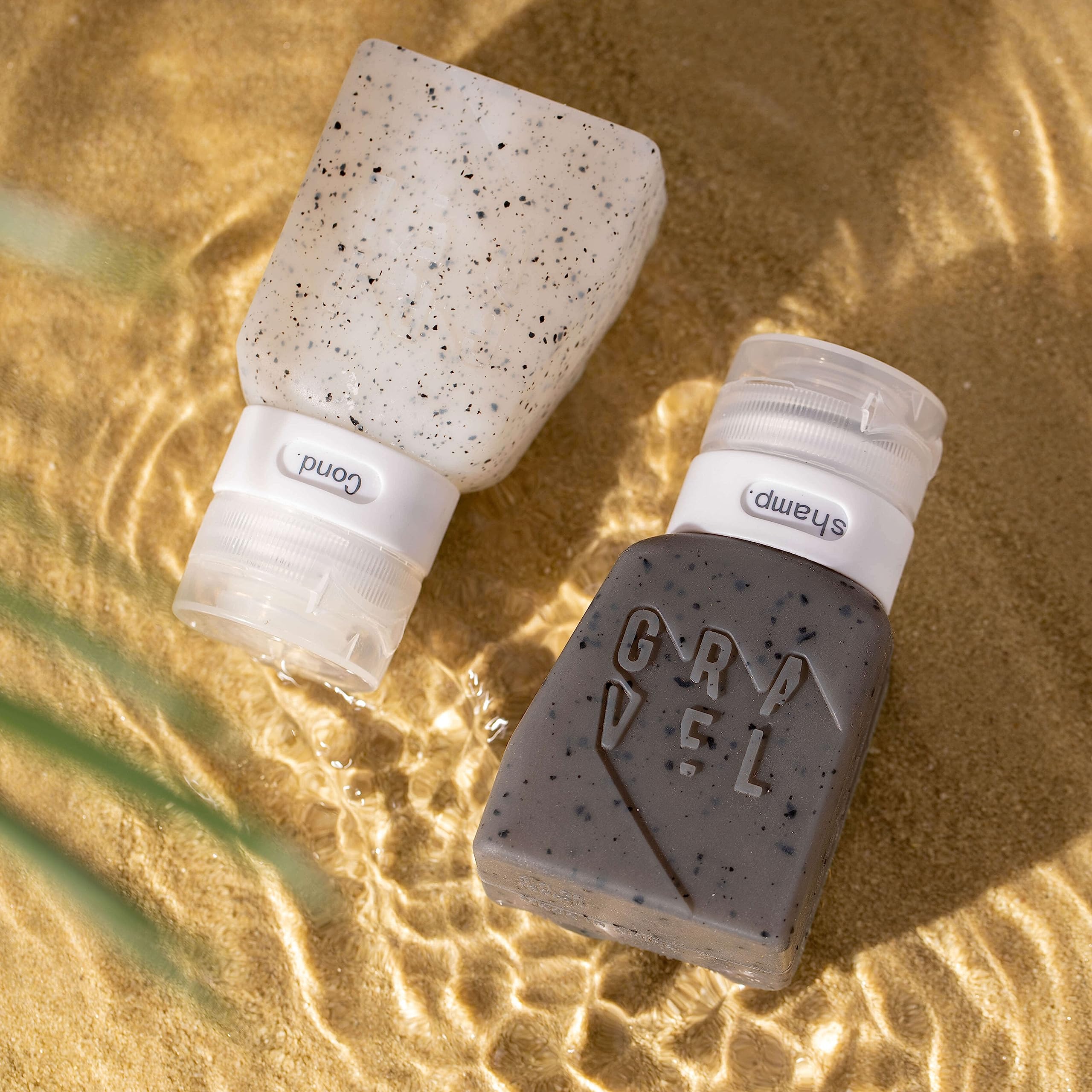 Gravel Travel Bottles 3Oz (2-Pack) - Leakproof, Bpa-Free, Tsa Approved With Label System (Clear & Gray)