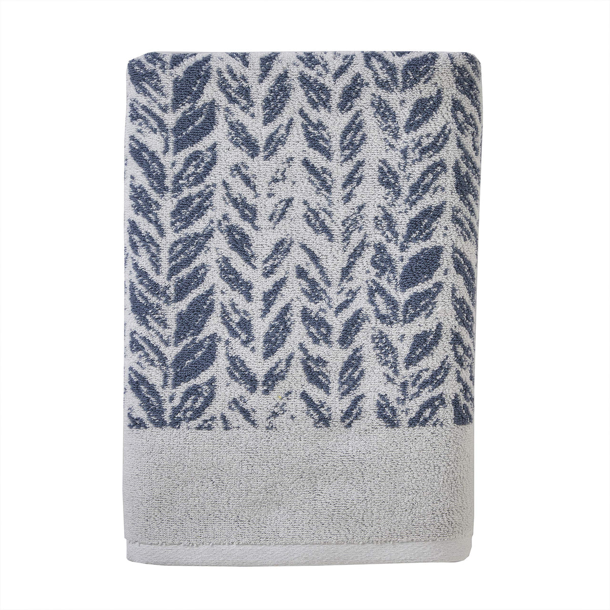 Skl Home By Saturday Knight Ltd. Distressed Leaves Bath Towel,Denim Blue 28X54