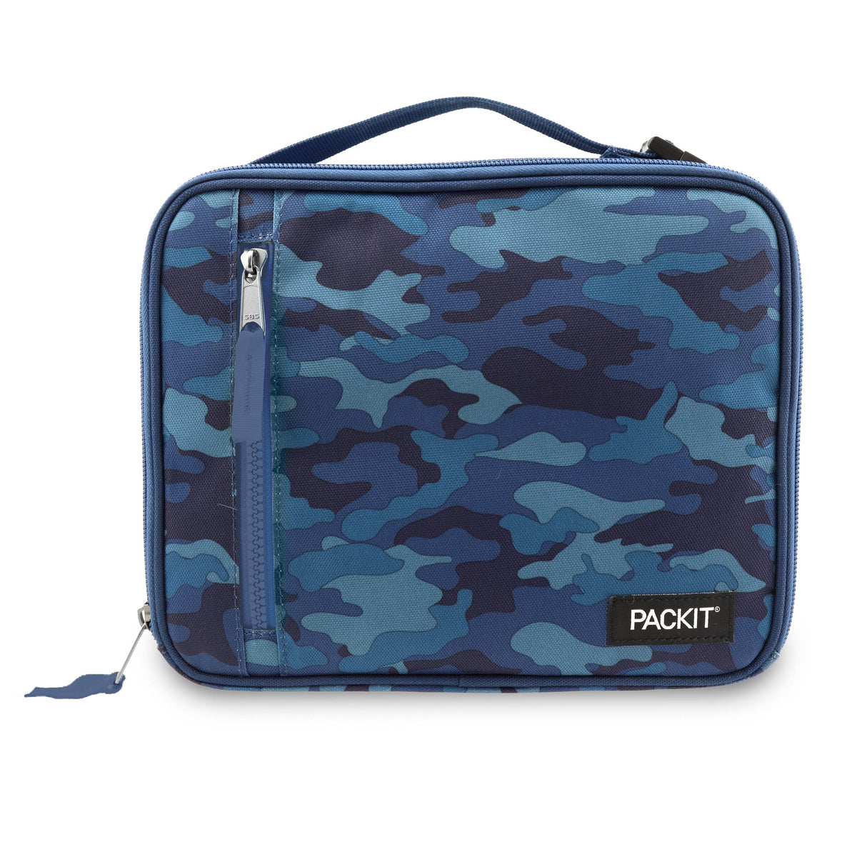 Packit Freezable Classic Lunch Box, Blue Camo, Built With Ecofreeze Technology, Collapsible, Reusable, Zip Closure With Zip Fron