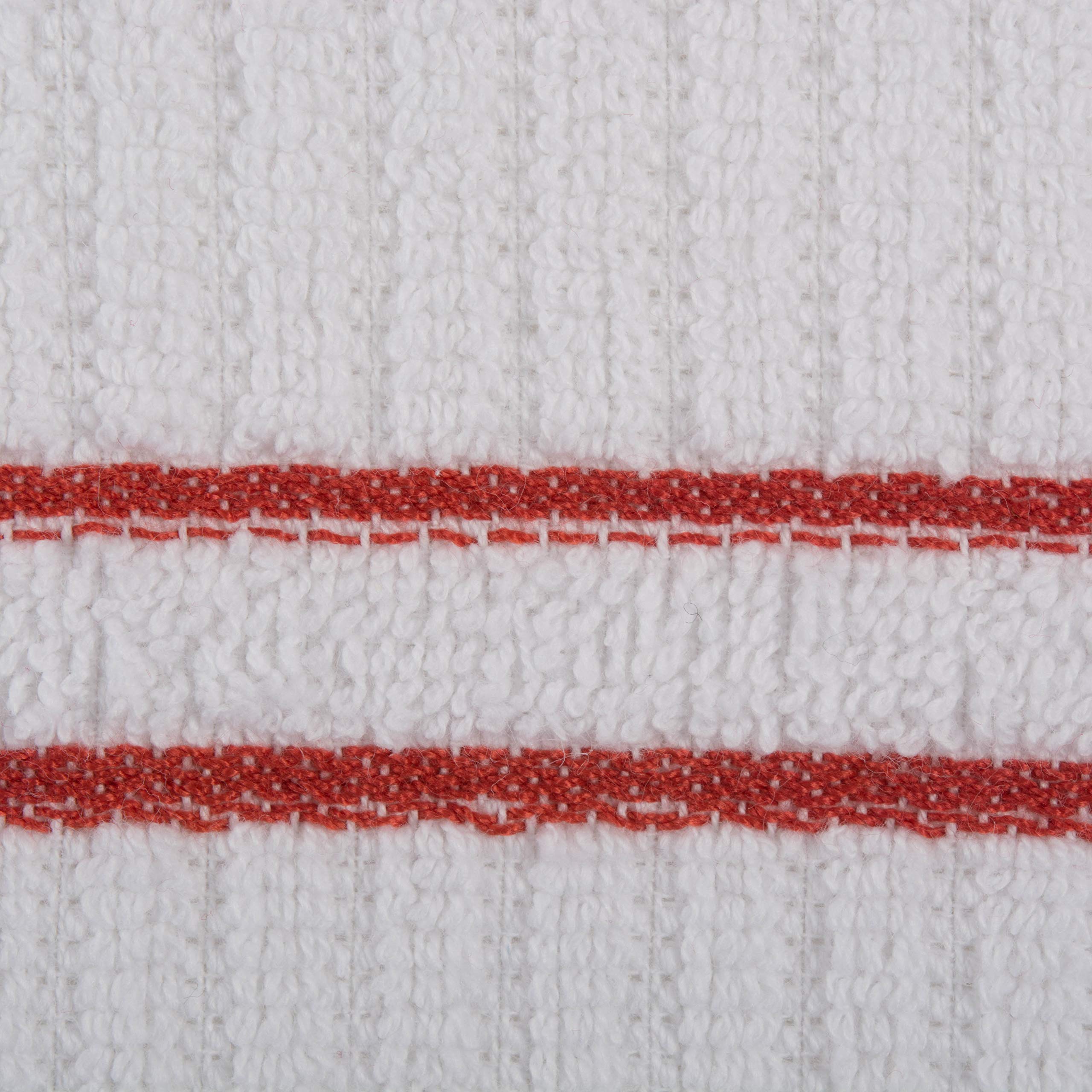 J&M Red Ribbed Terry Dishcloth (Set of 12)