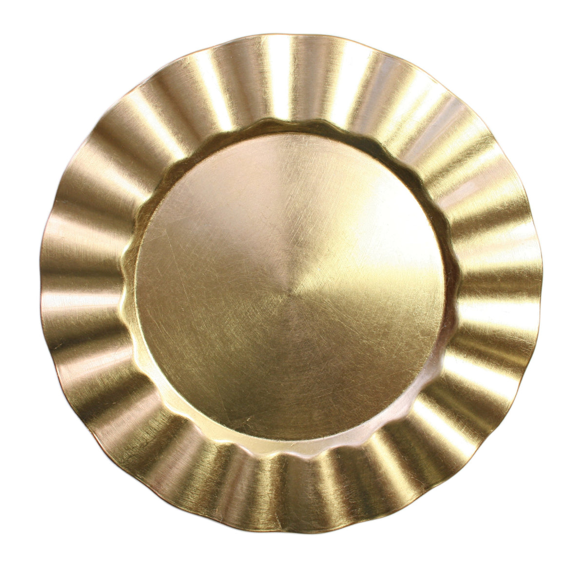 Chargeit By Jay Ruffle Rim Charger Large Decorative Melamine Service Plate For Home & Professional Fine Dining-For Upscale Cater