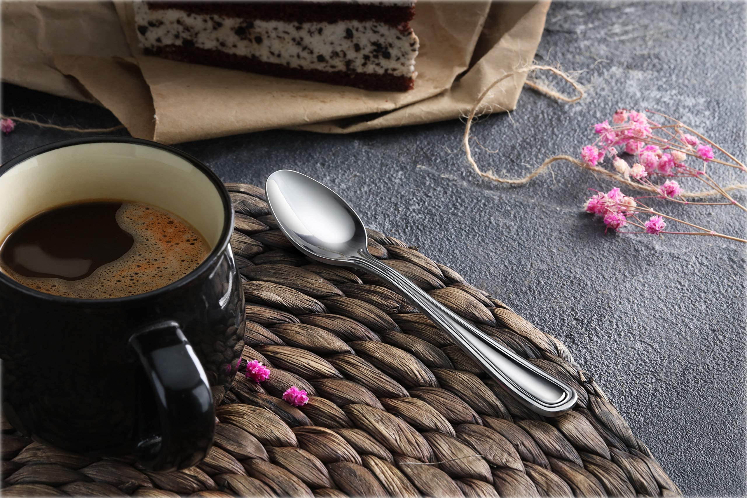 New Star Foodservice Slimline Coffee Spoon (Set of 12)  Stainless Steel