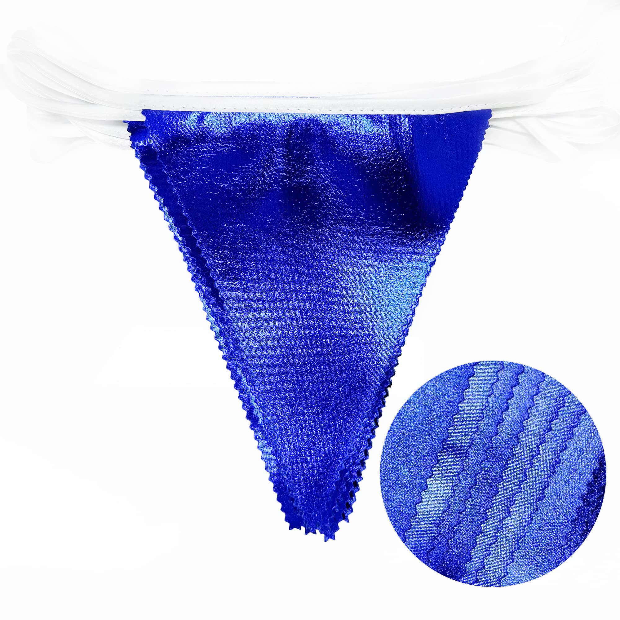 Royal Blue Party Decoration Navy Blue Triangle Pennant Banner Flag Dark Blue Metallic Fabric Bunting Garland For Graduation Wedd