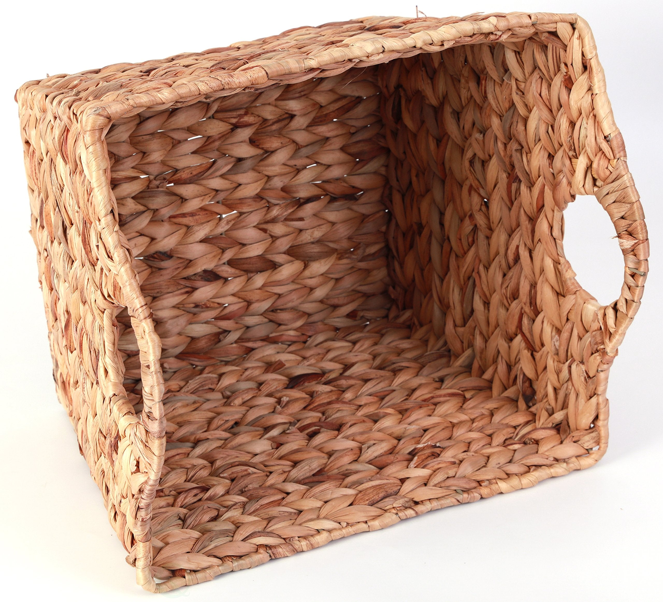 Vintiquewise Water Hyacinth Square Wicker Shelf Basket (Large)